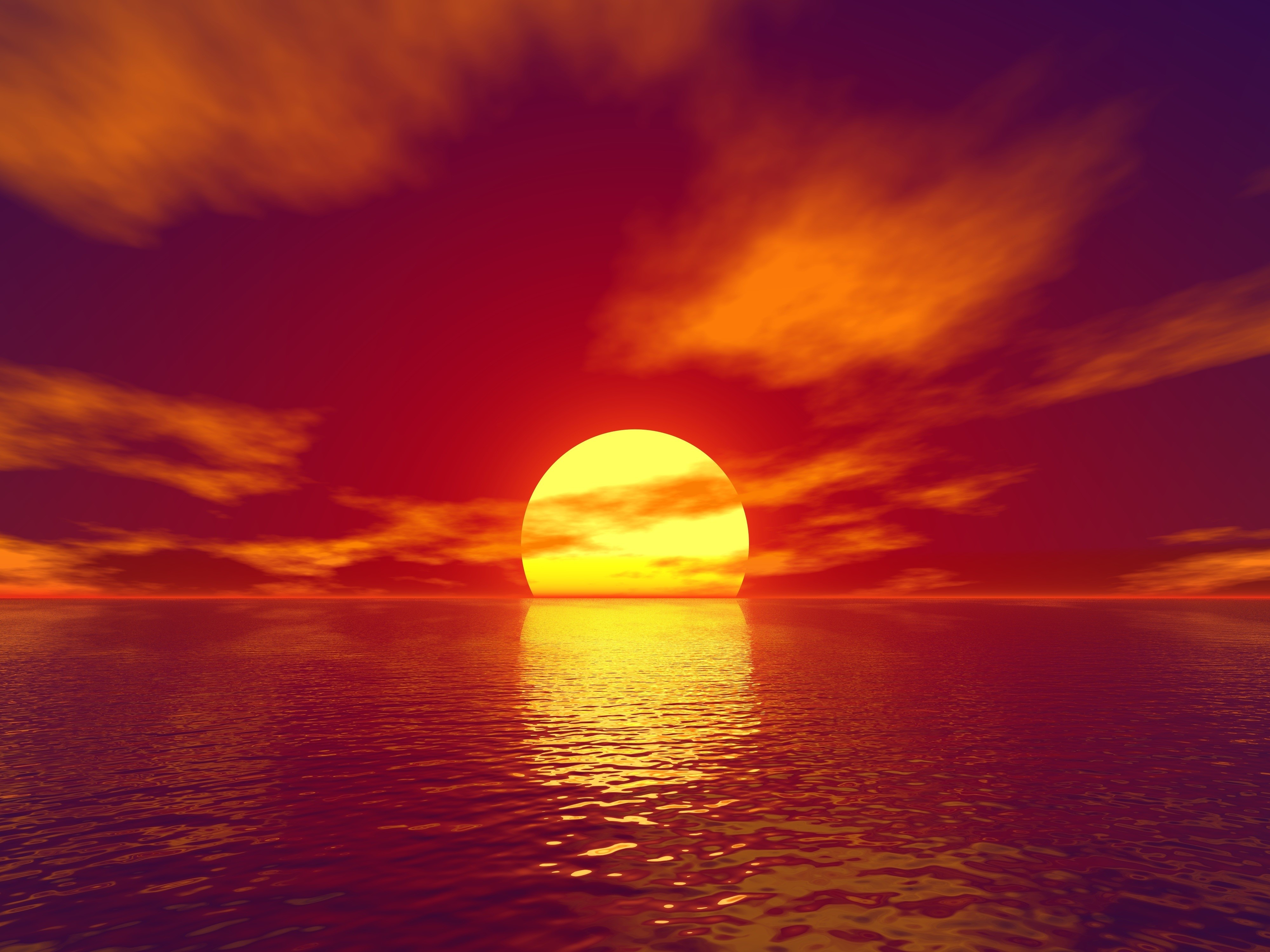 sunset, nature, hd, water, 4k, HD Wallpaper