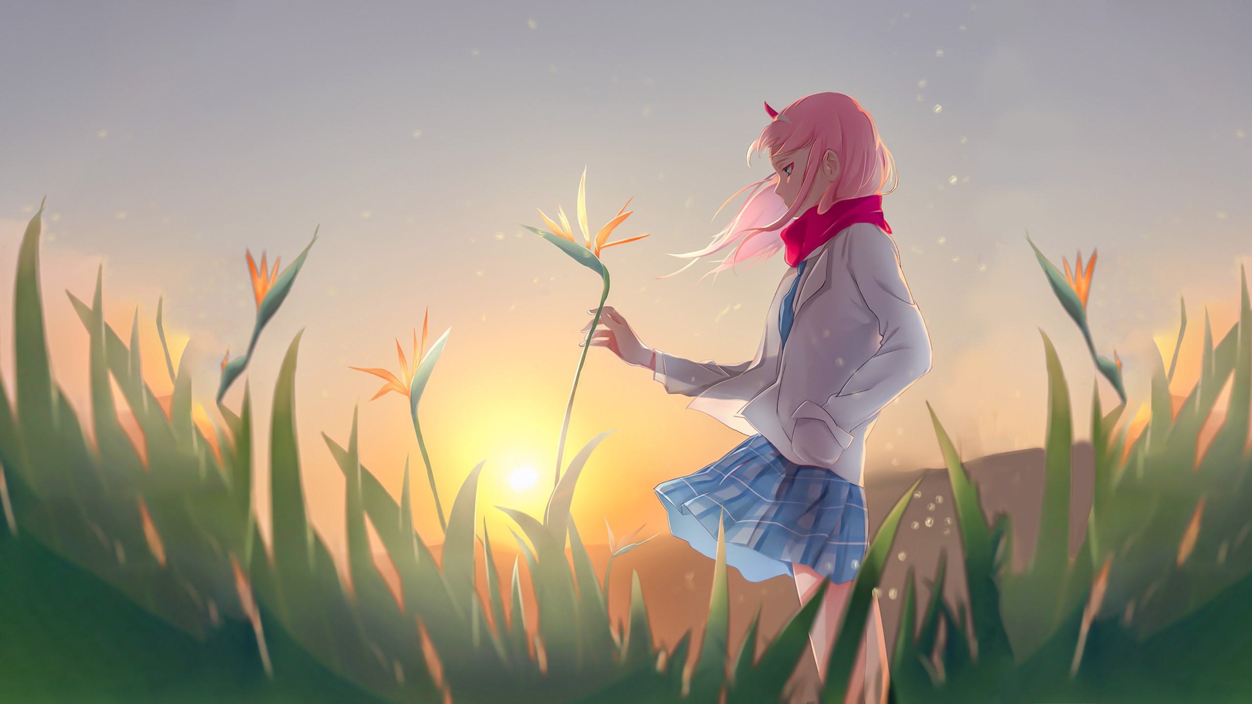darling in the franxx, zero two darling in the franxx, anime girl, anime, artist, artwork, digital art, hd, HD Wallpaper