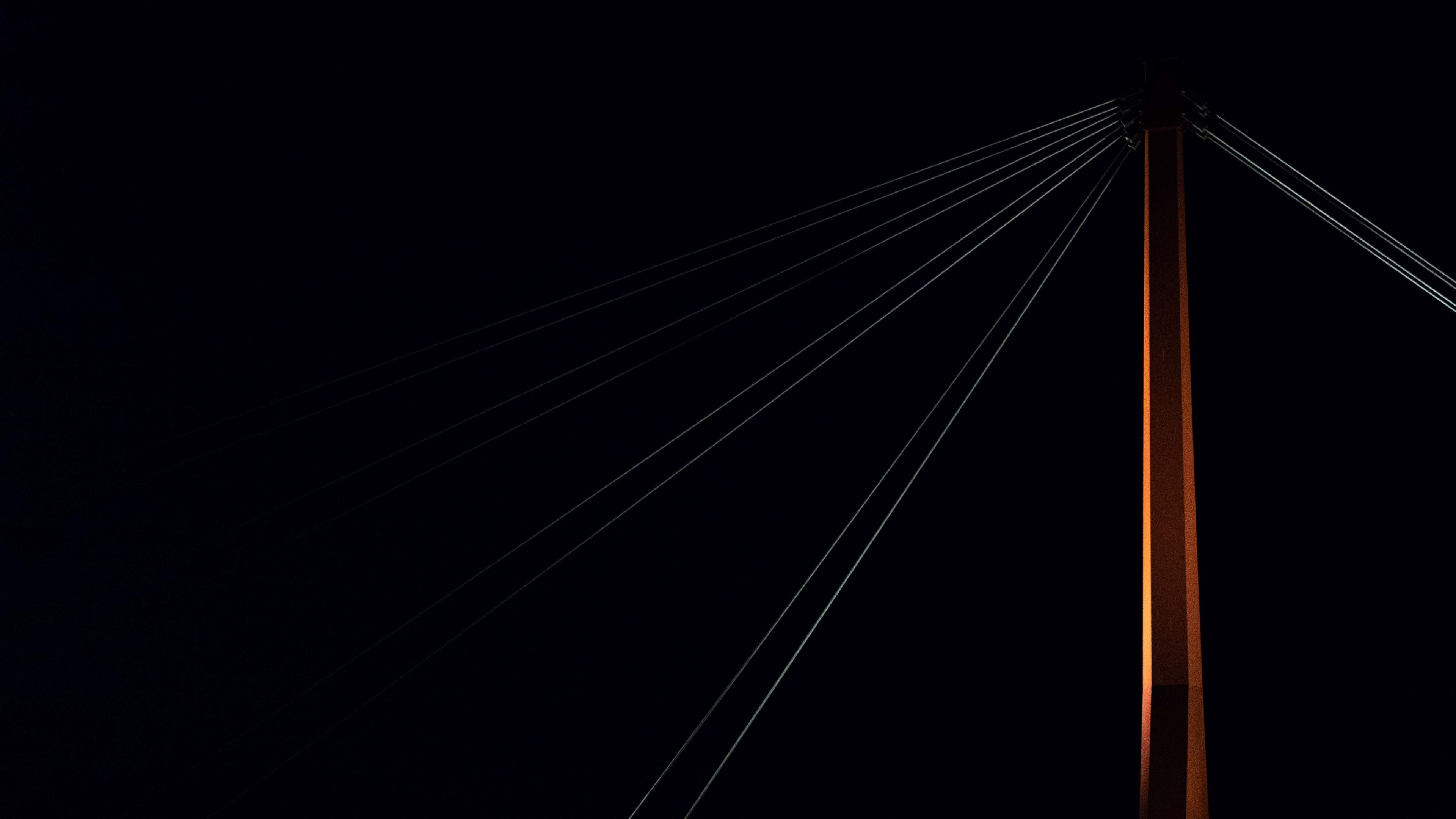 bridge, support, dark, backlight, minimalism, 4k, HD Wallpaper