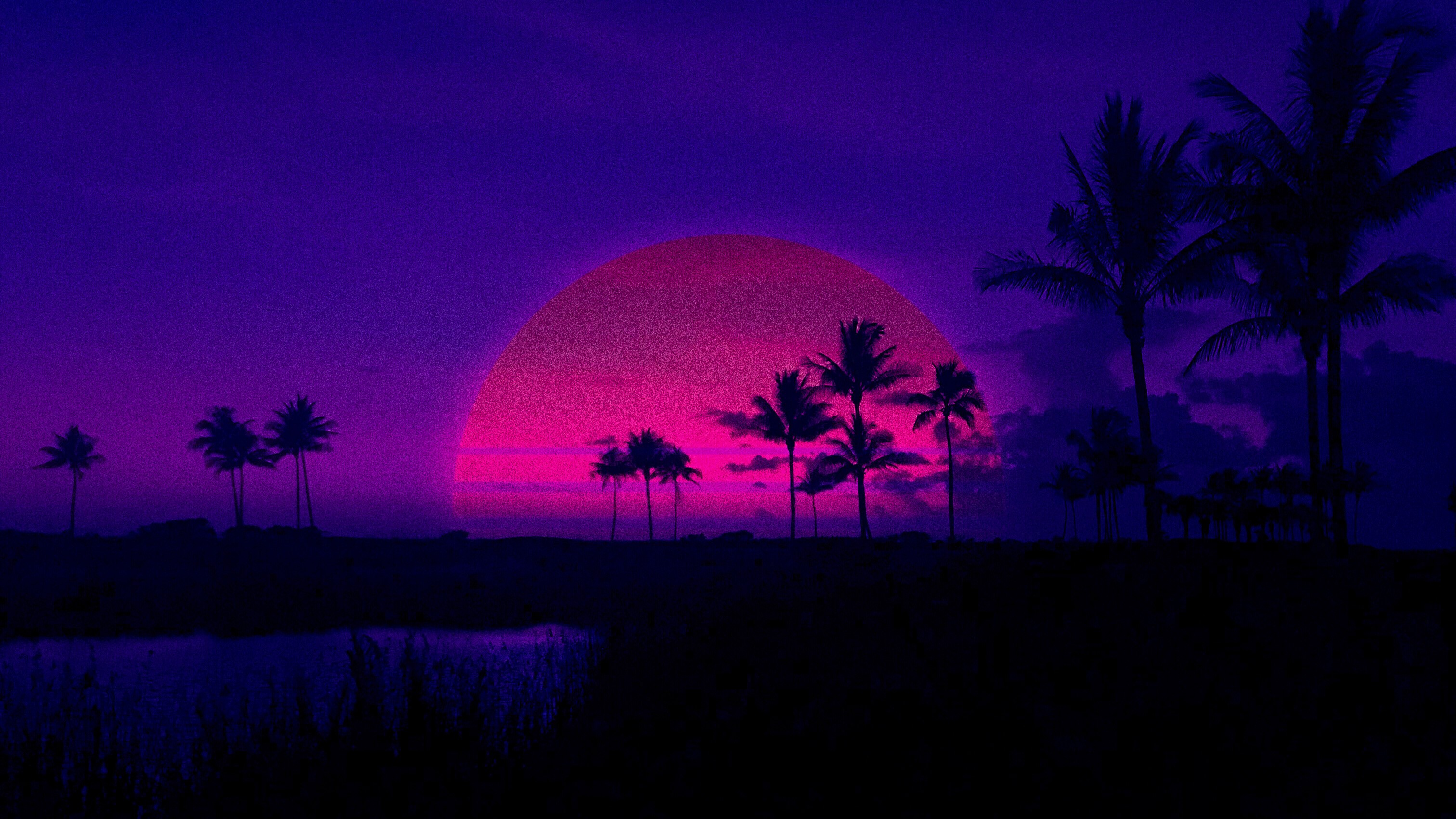 miami, sunset, artist, artwork, digital art, hd, 4k, HD Wallpaper