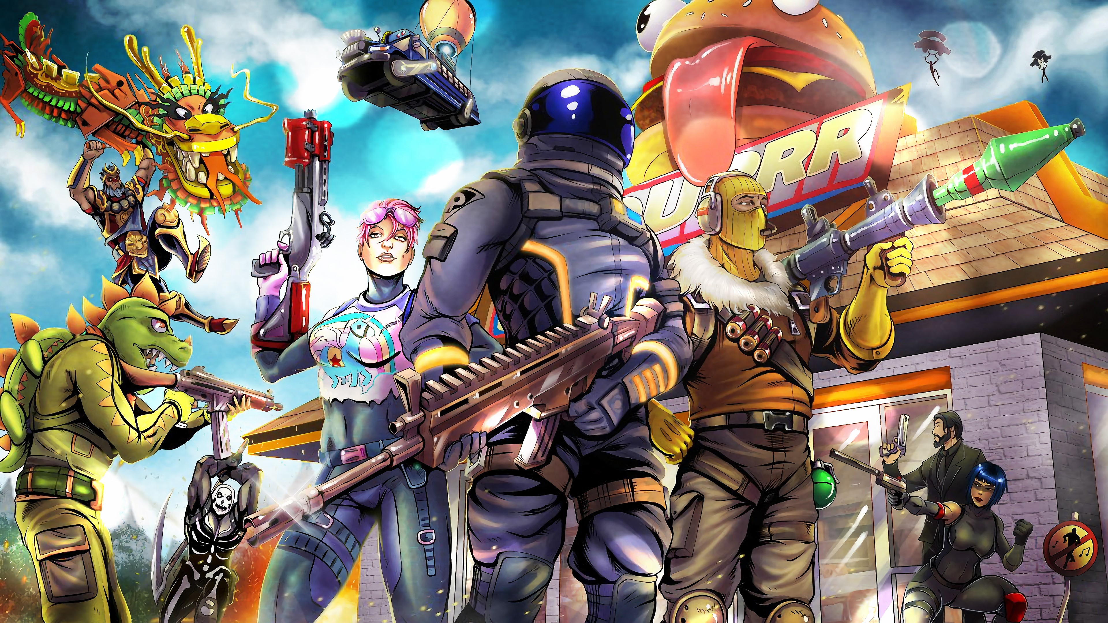 fortnite, 2018 games, ps games, hd, 4k, games, artist, artwork, digital art, HD Wallpaper