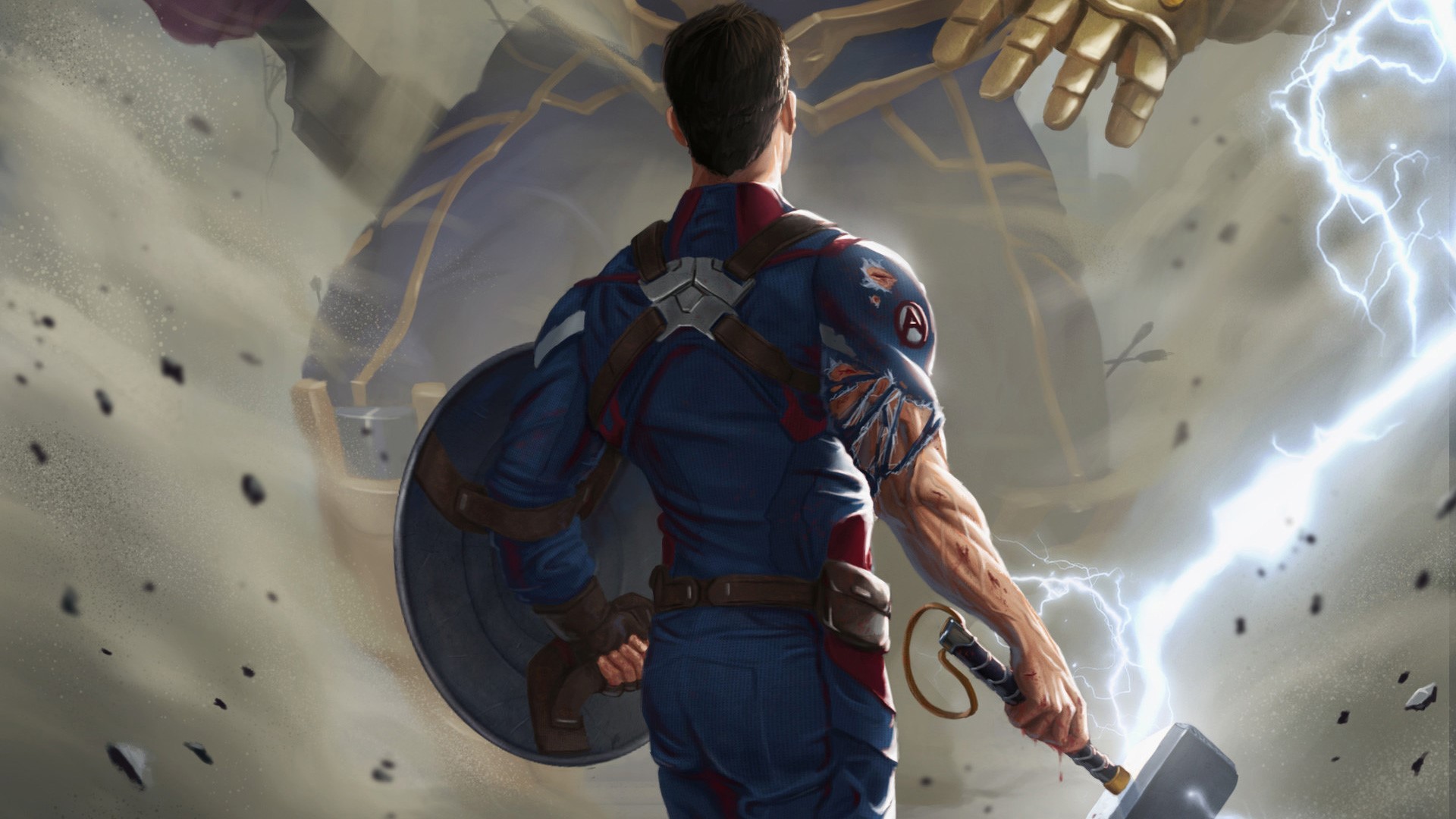 captain america, hd, artist, artwork, thanos, artstation, digital art, avengers 4, HD Wallpaper