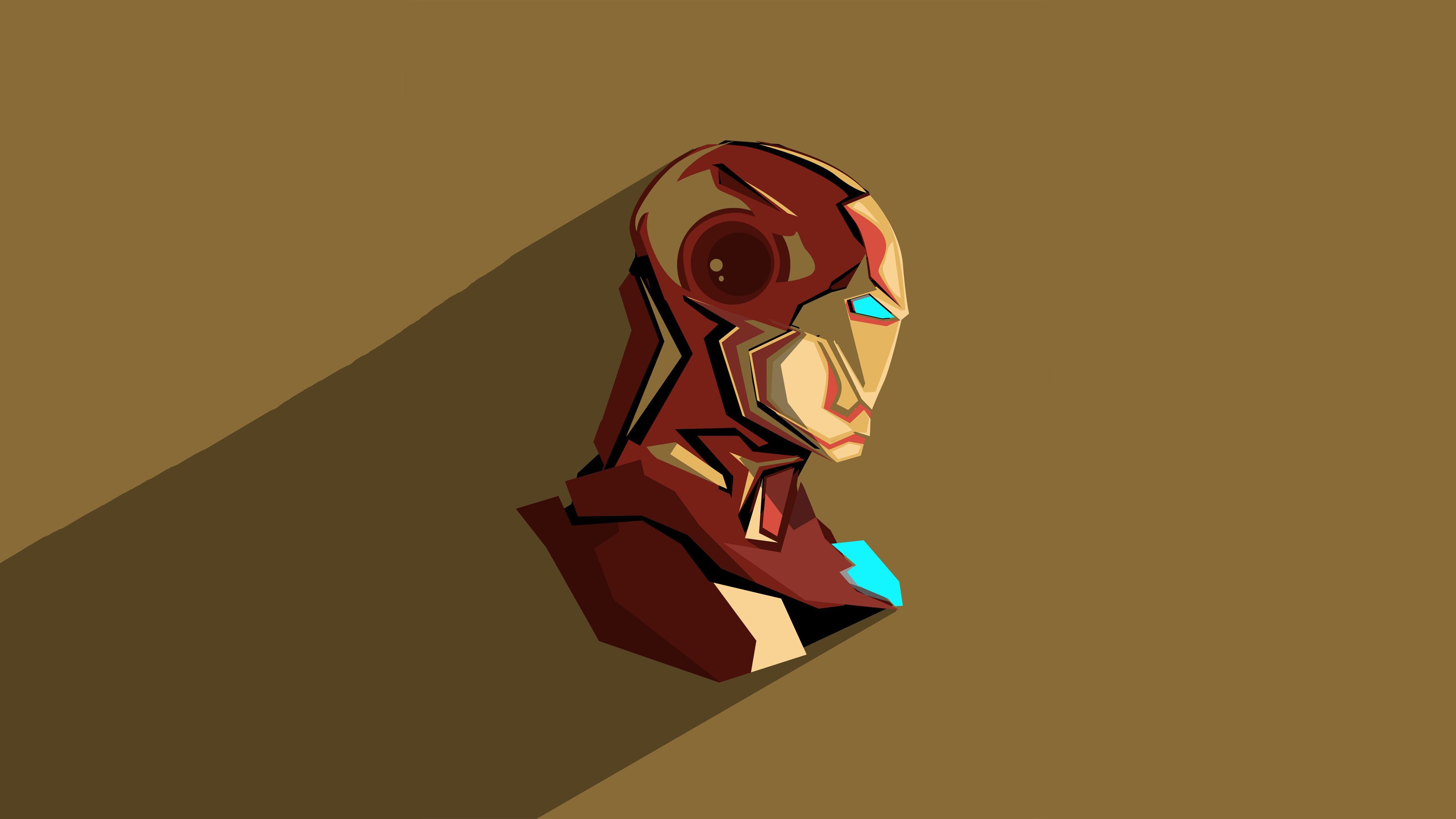 iron man, hd, 4k, minimalism, superheroes, digital art, artwork, HD Wallpaper