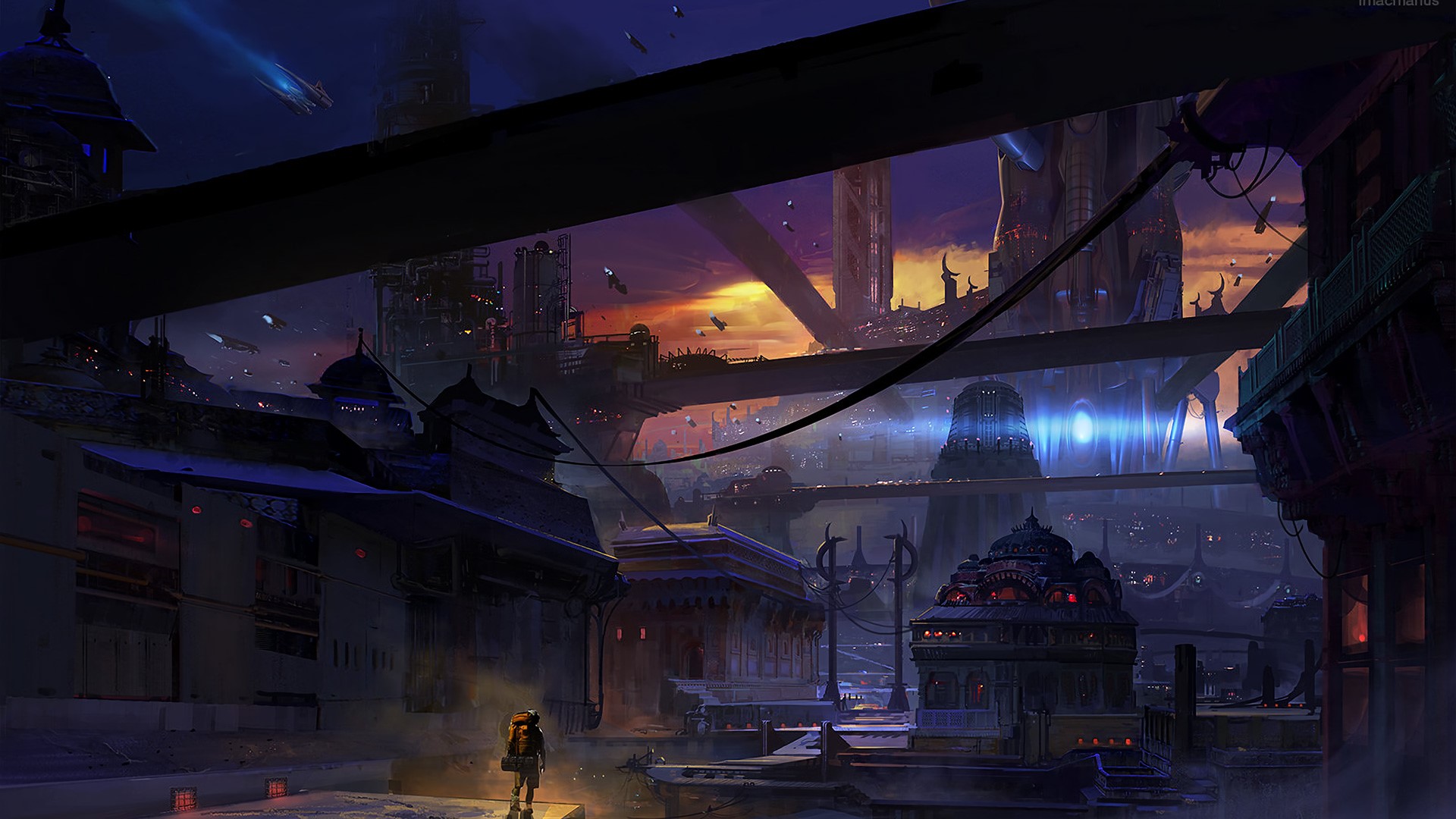 future, city, artist, artwork, digital art, hd, fantasy, HD Wallpaper