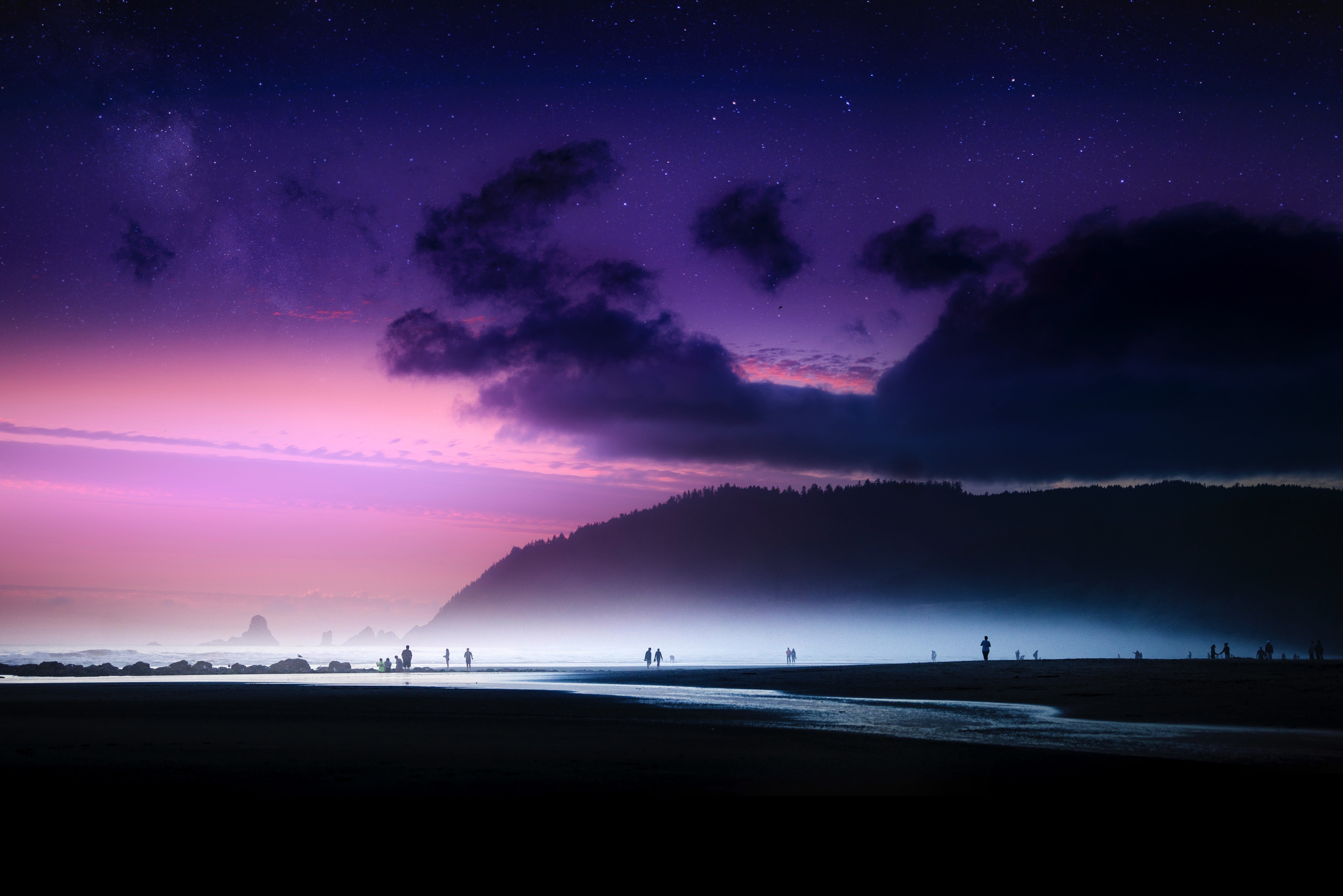 dreamy, beach, sky, island, ocean, evening, nature, hd, 4k, HD Wallpaper
