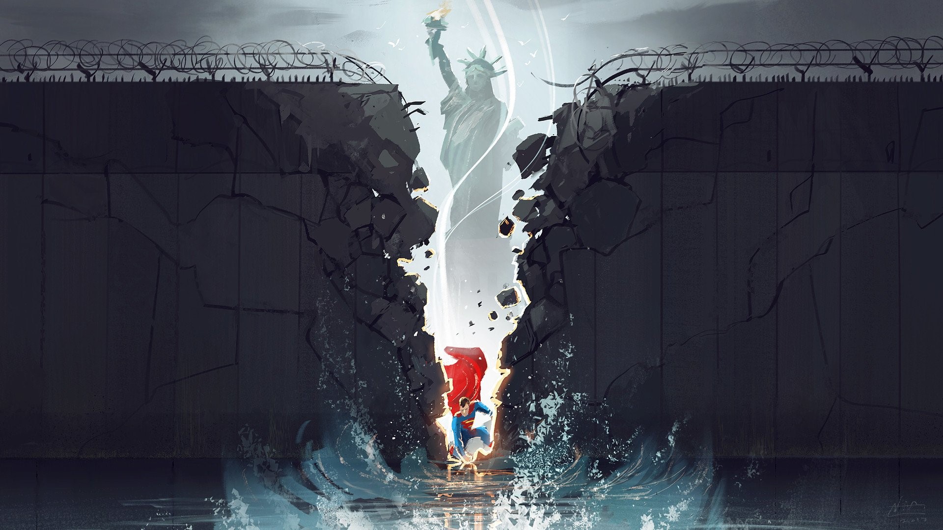 superman, artwork, hd, artist, digital art, superheroes, reddit, HD Wallpaper