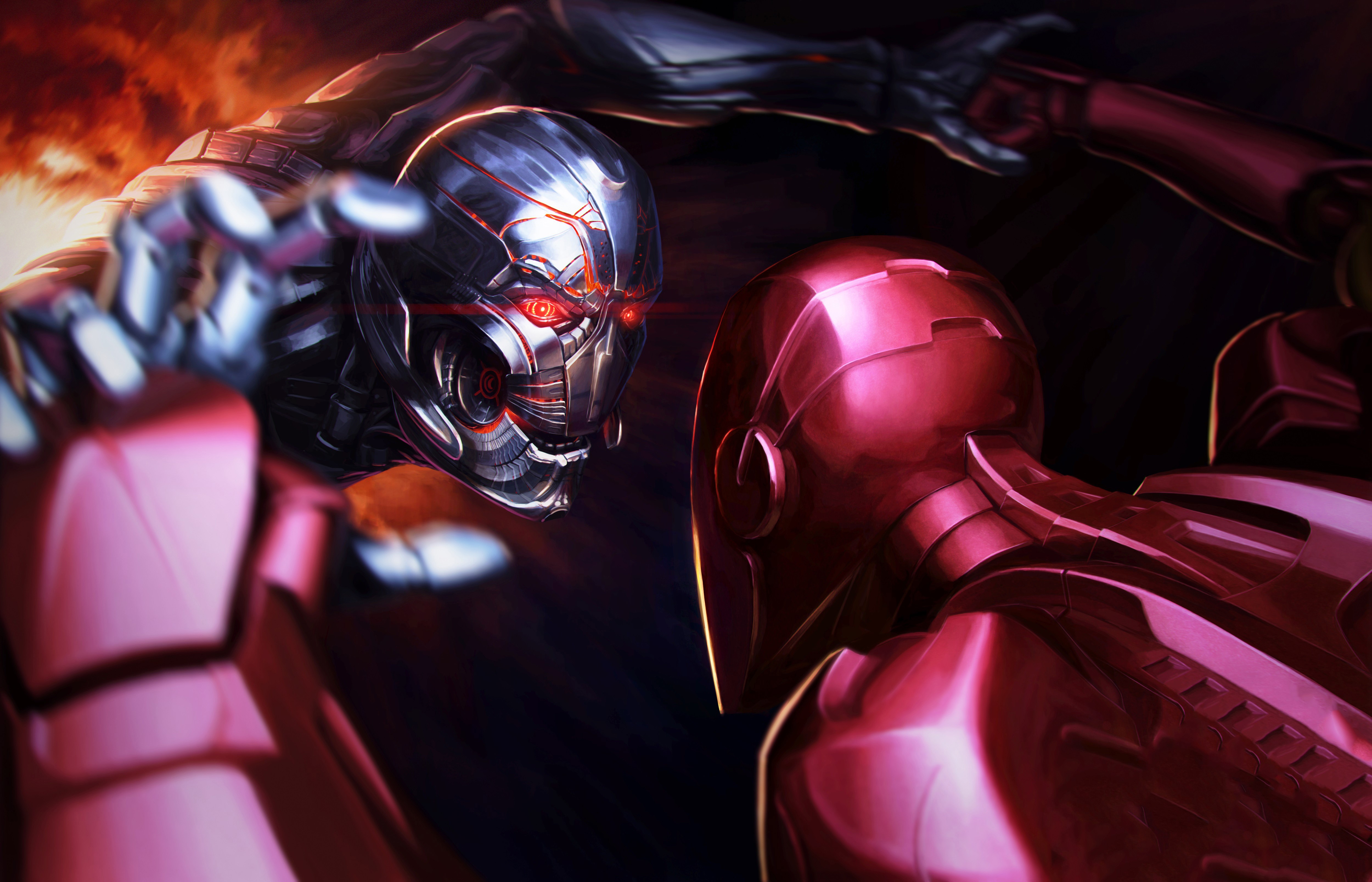 iron man, thanos, hd, 4k, 5k, superheroes, digital art, artwork, HD Wallpaper