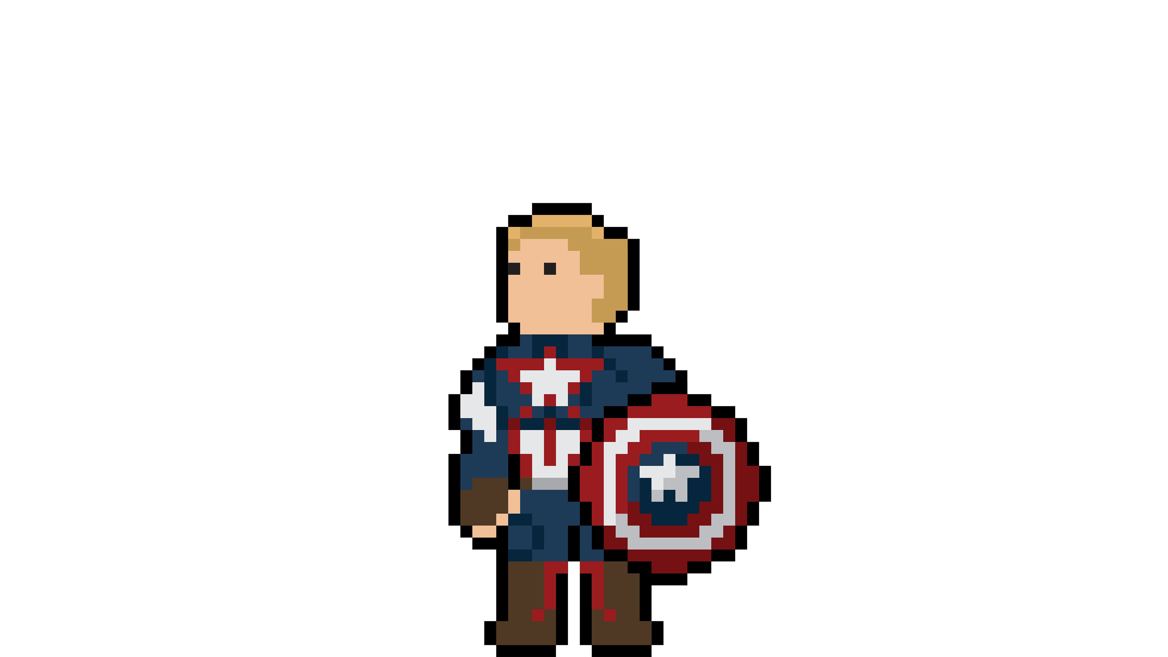 captain america, pixel, art, artist, artwork, hd, 4k, digital art, superheroes, behance, HD Wallpaper