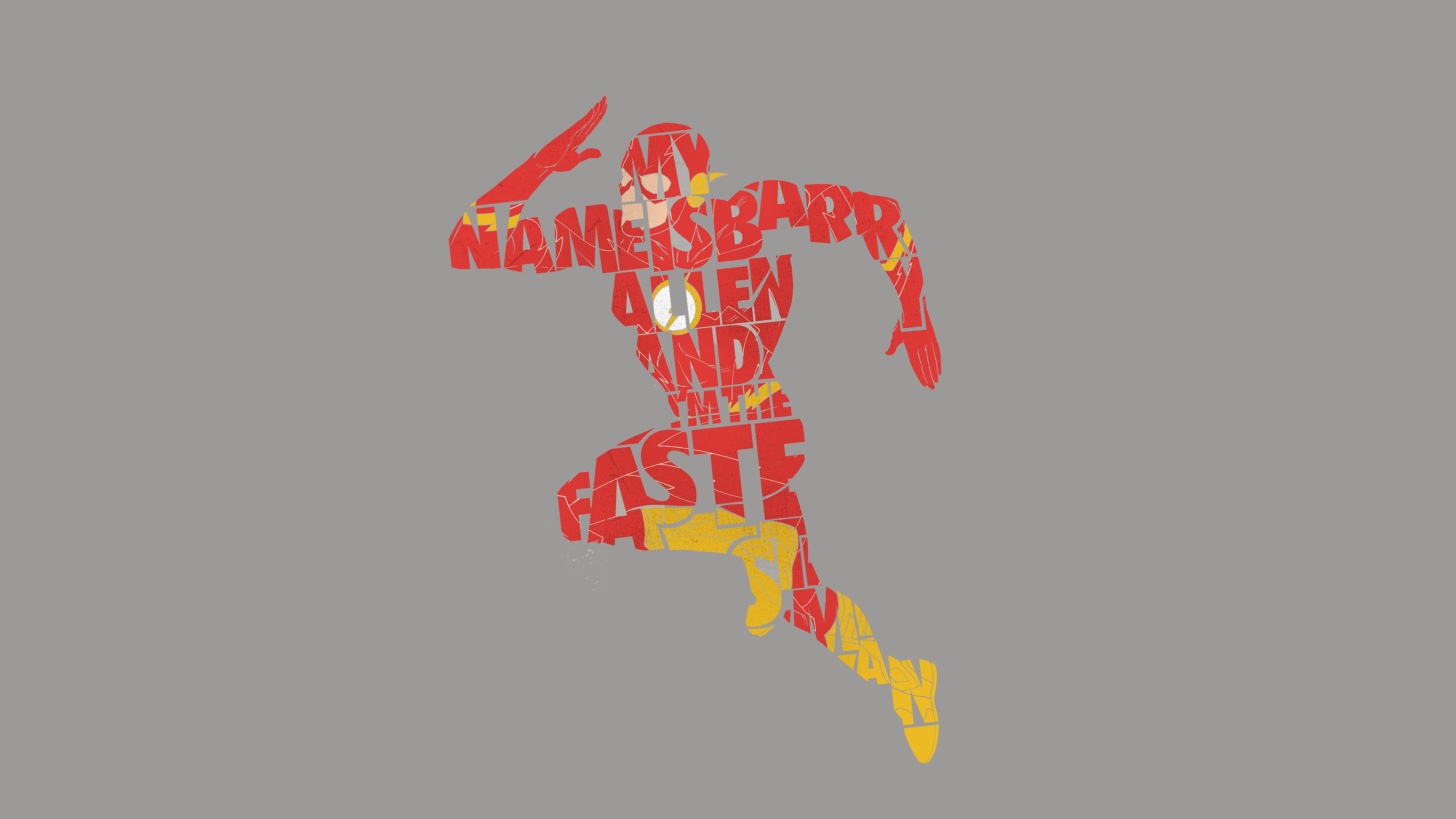 flash, typography, 4k, hd, artist, artwork, digital art, superheroes, HD Wallpaper