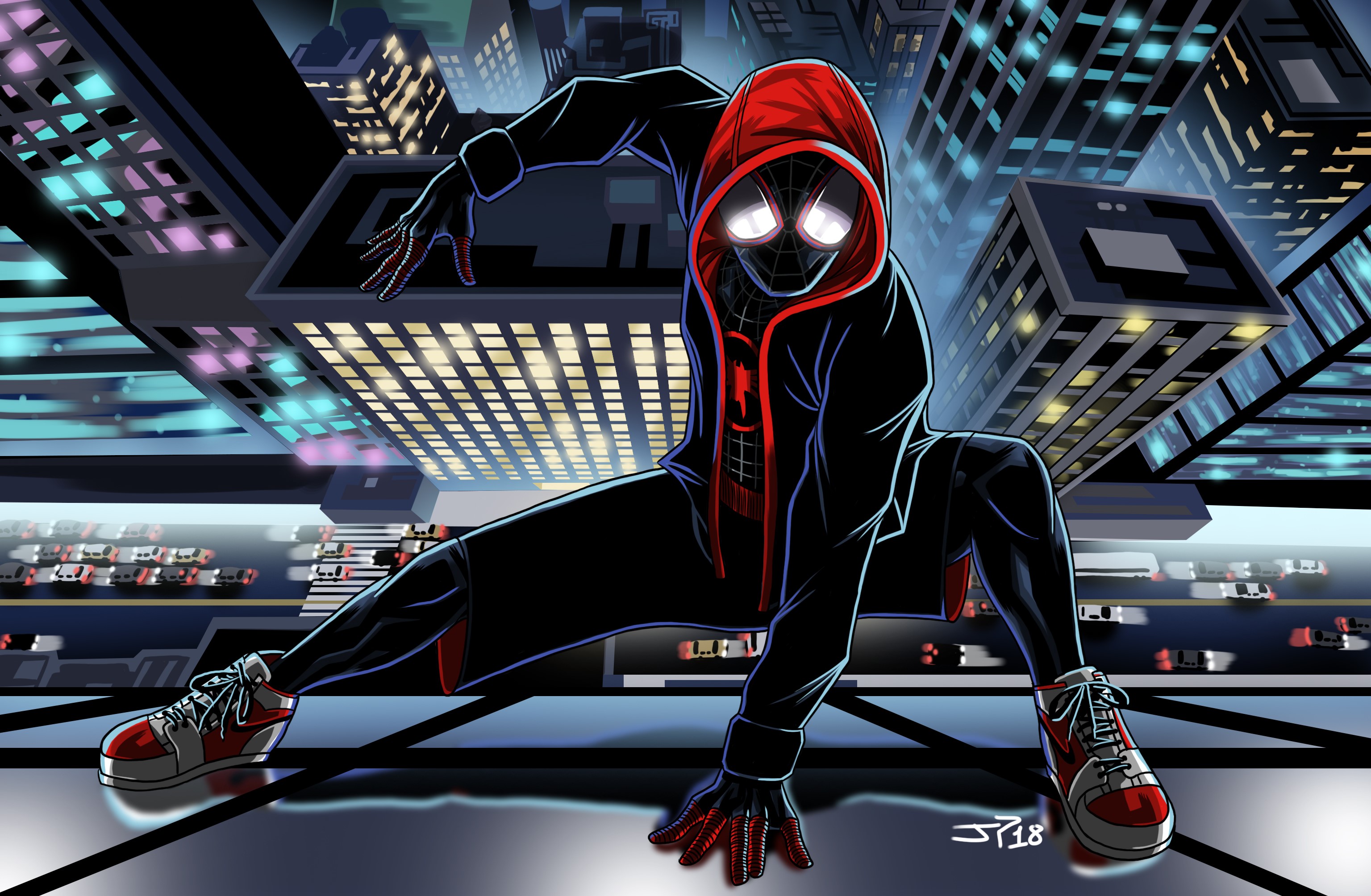 spiderman into the spider verse, 2018 movies, movies, spiderman, animated movies, hd, artwork, artist, deviantart, 4k, HD Wallpaper