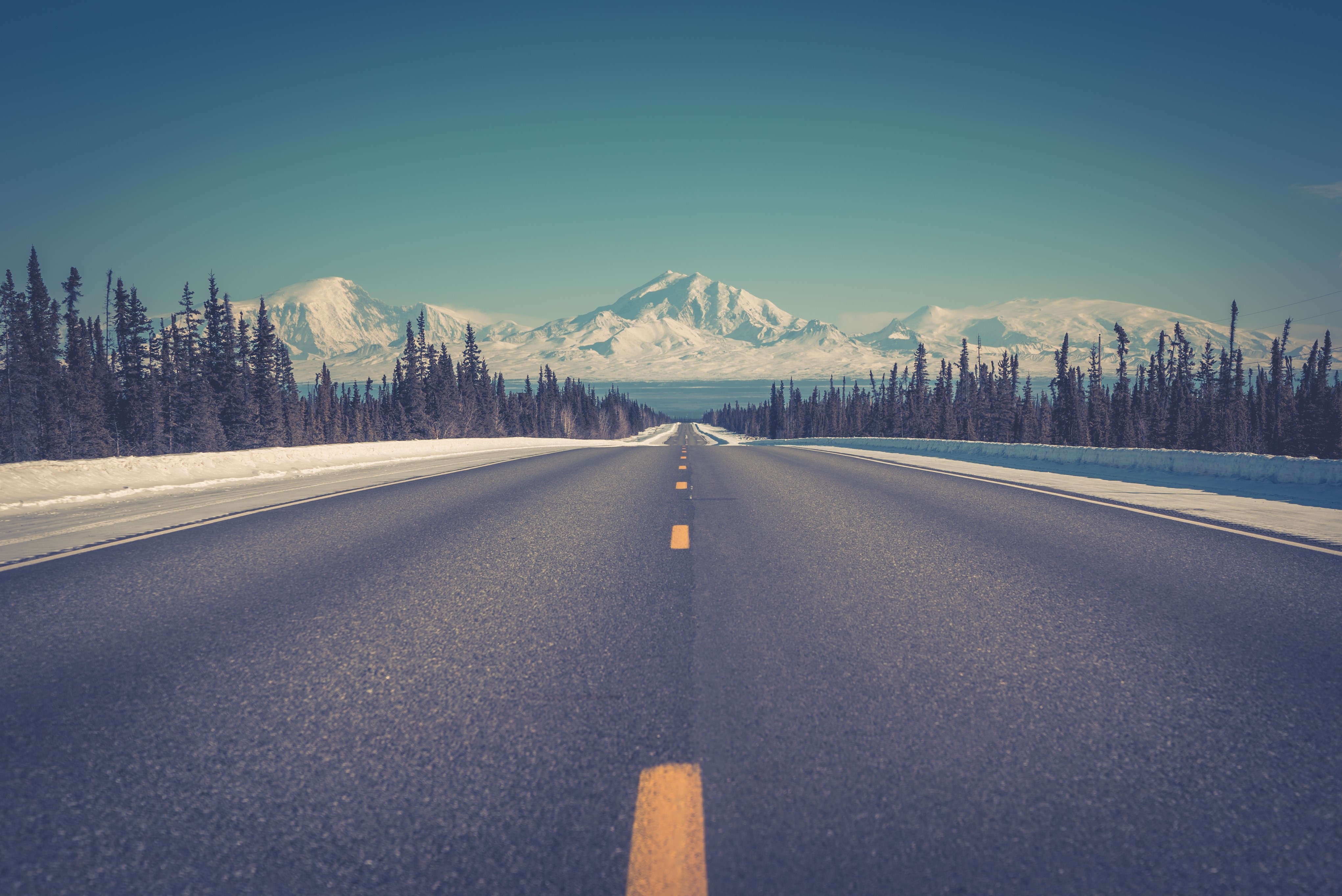 road, mountains, nature, hd, 4k, snow, HD Wallpaper