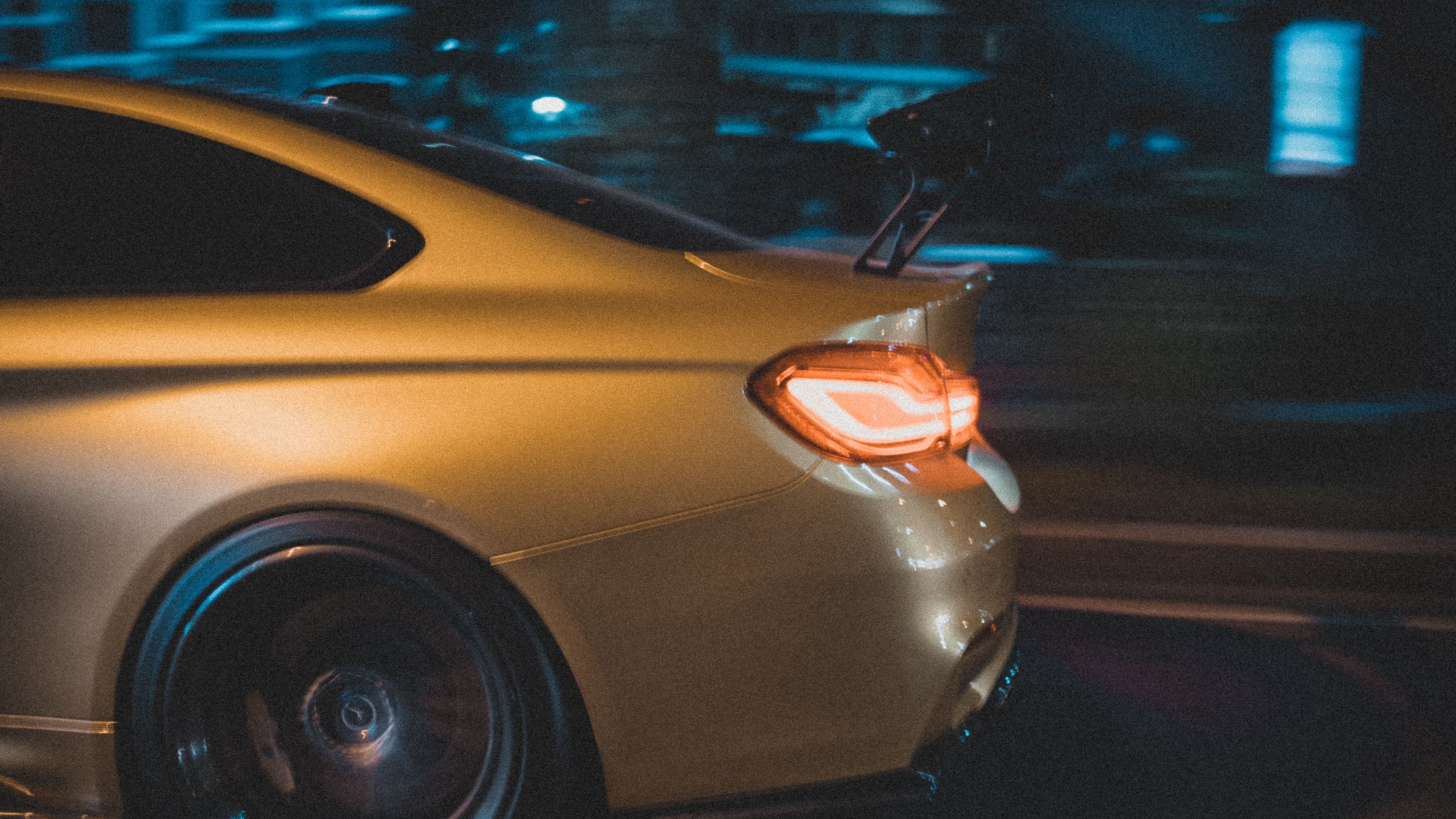 car, lantern, backlight, road, movement, speed, 4k, HD Wallpaper