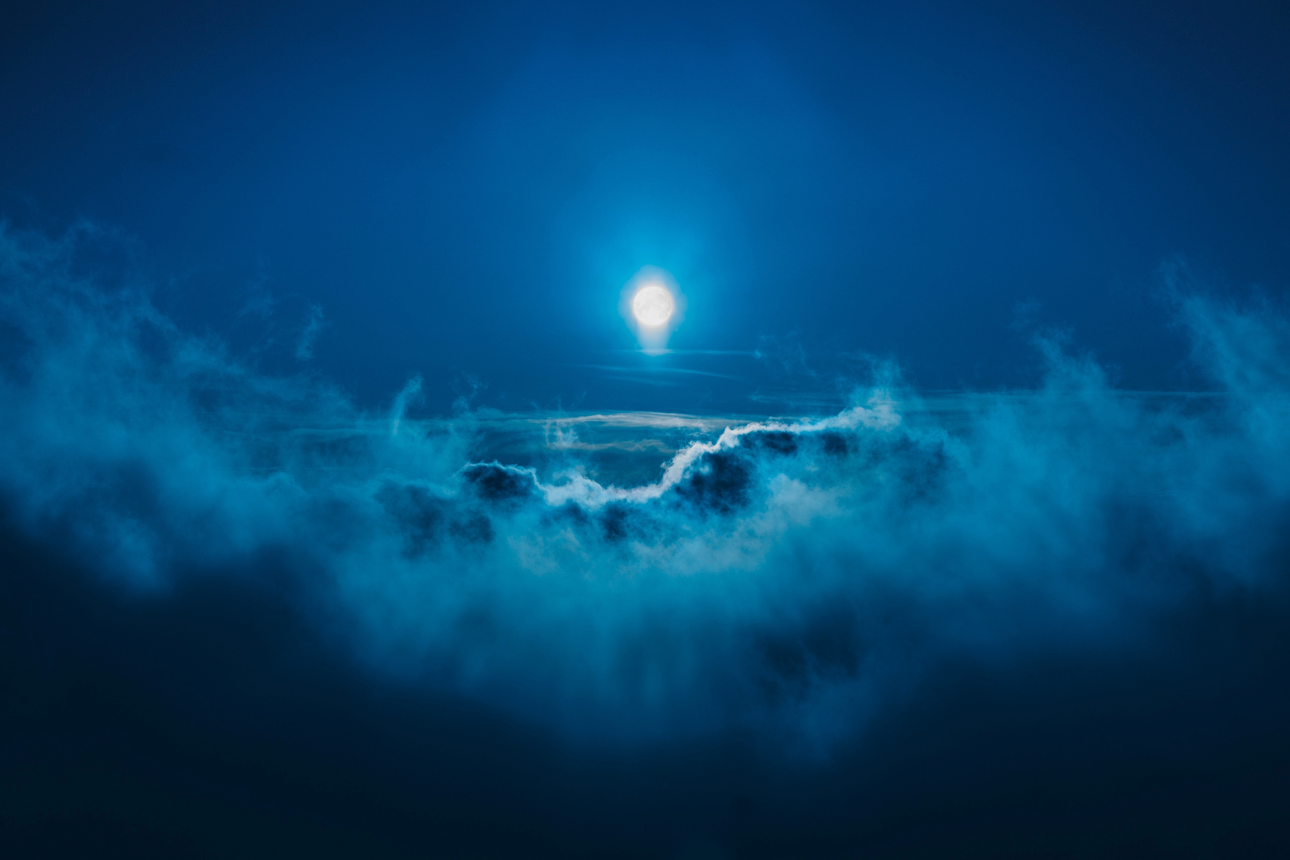 moon, landscape, clouds, nature, hd, 4k, 5k, HD Wallpaper