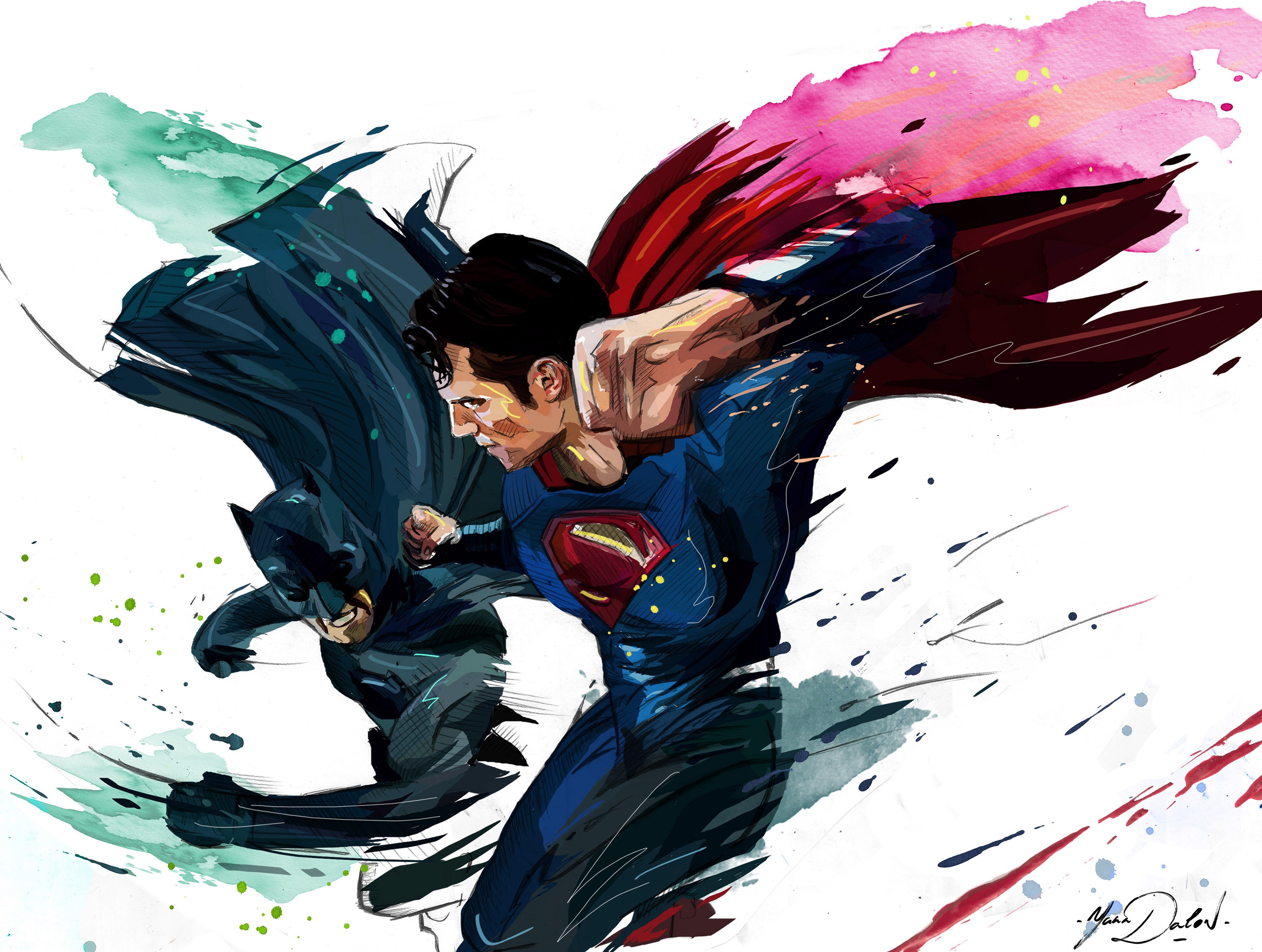 batman, superman, artwork, 4k, hd, artist, behance, HD Wallpaper