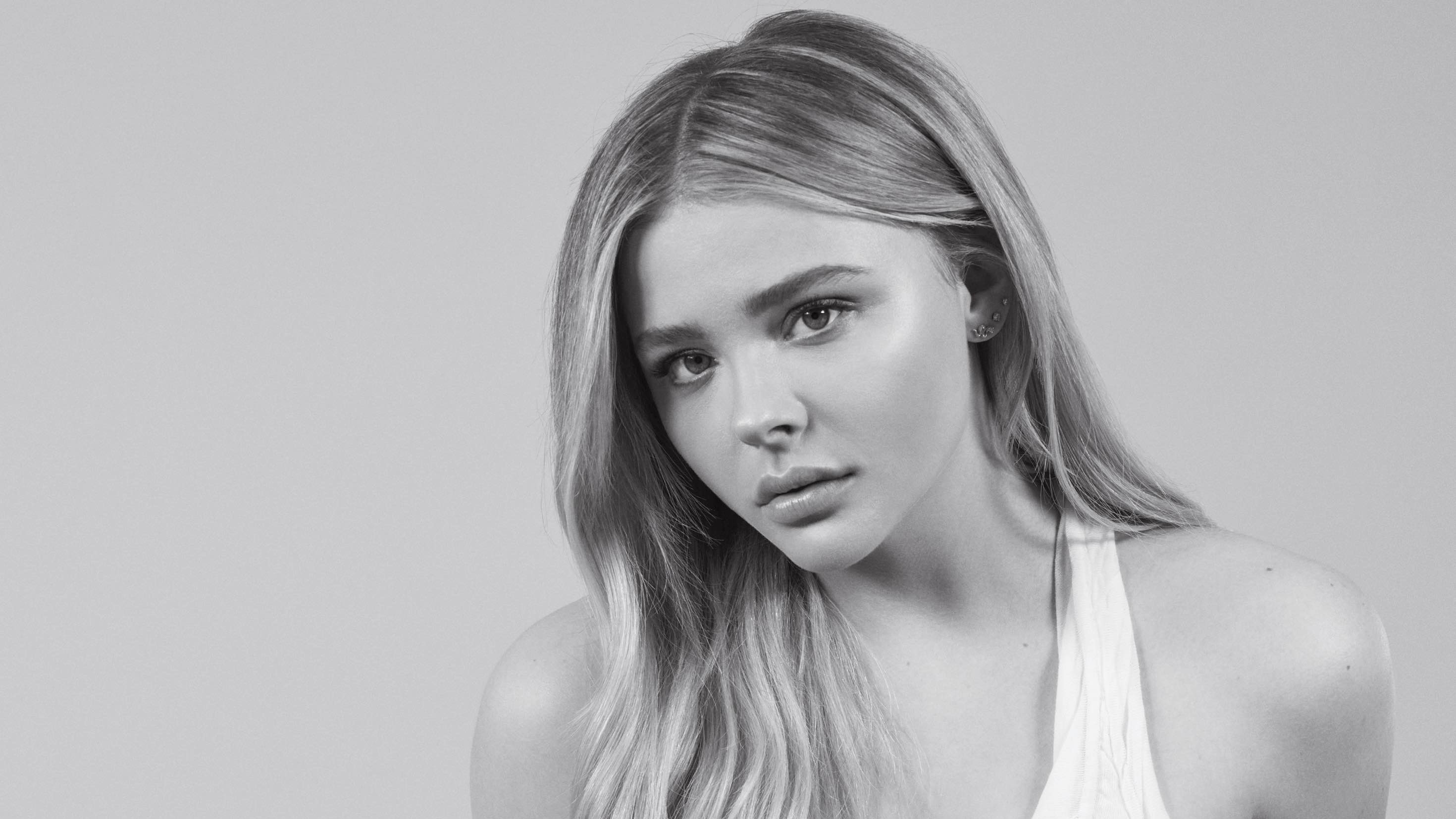 chloe grace moretz, chloe moretz, celebrities, girls, hd, monochrome, black and white, photoshoot, HD Wallpaper