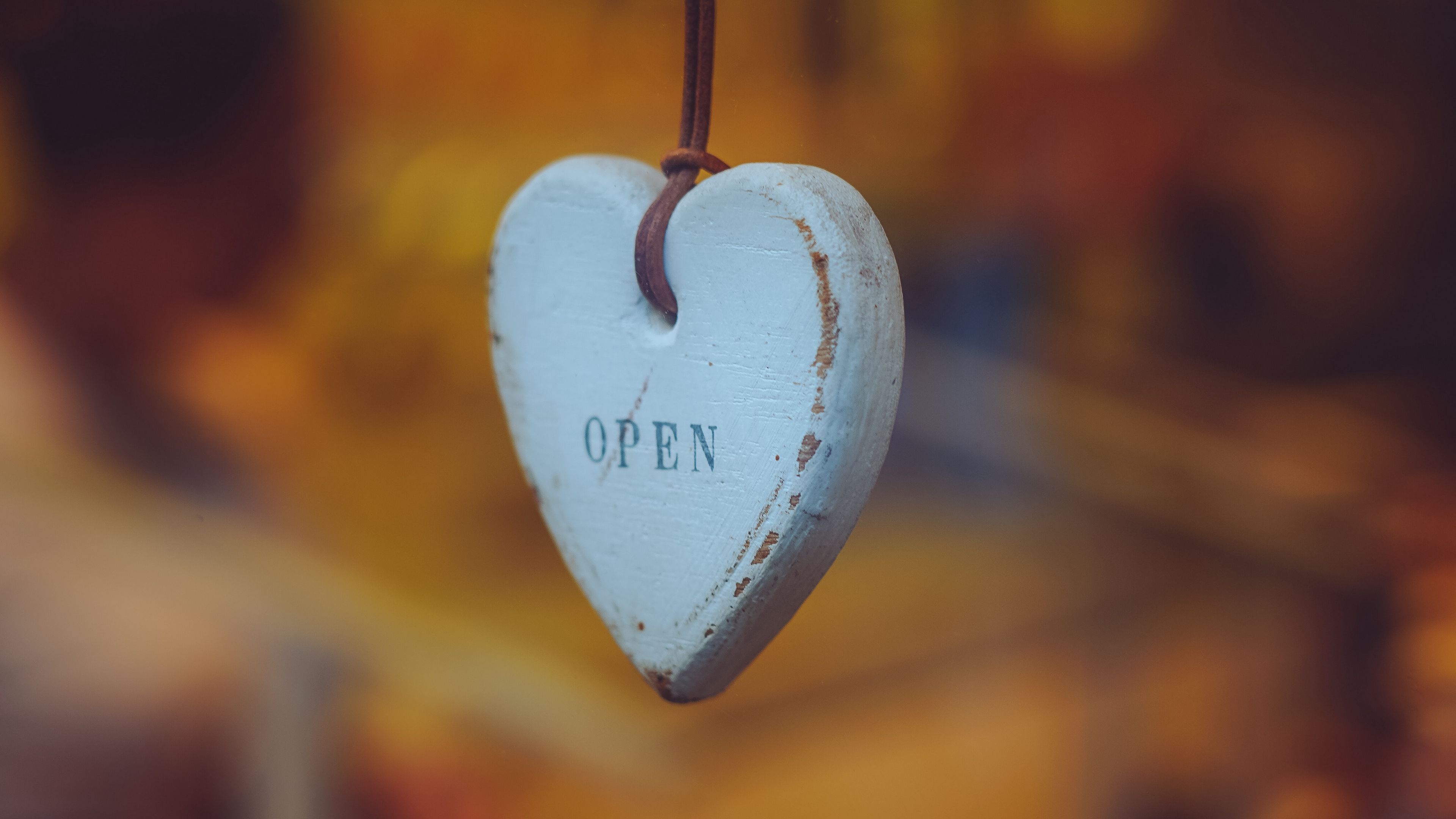 heart, wooden, white, inscription, 4k, HD Wallpaper