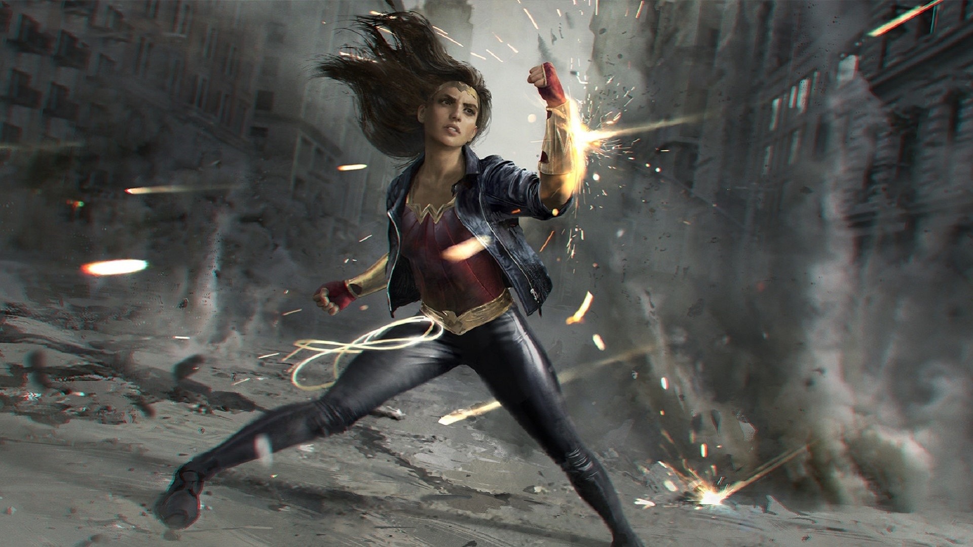 wonder woman, comic, artwork, artist, digital art, hd, artstation, HD Wallpaper