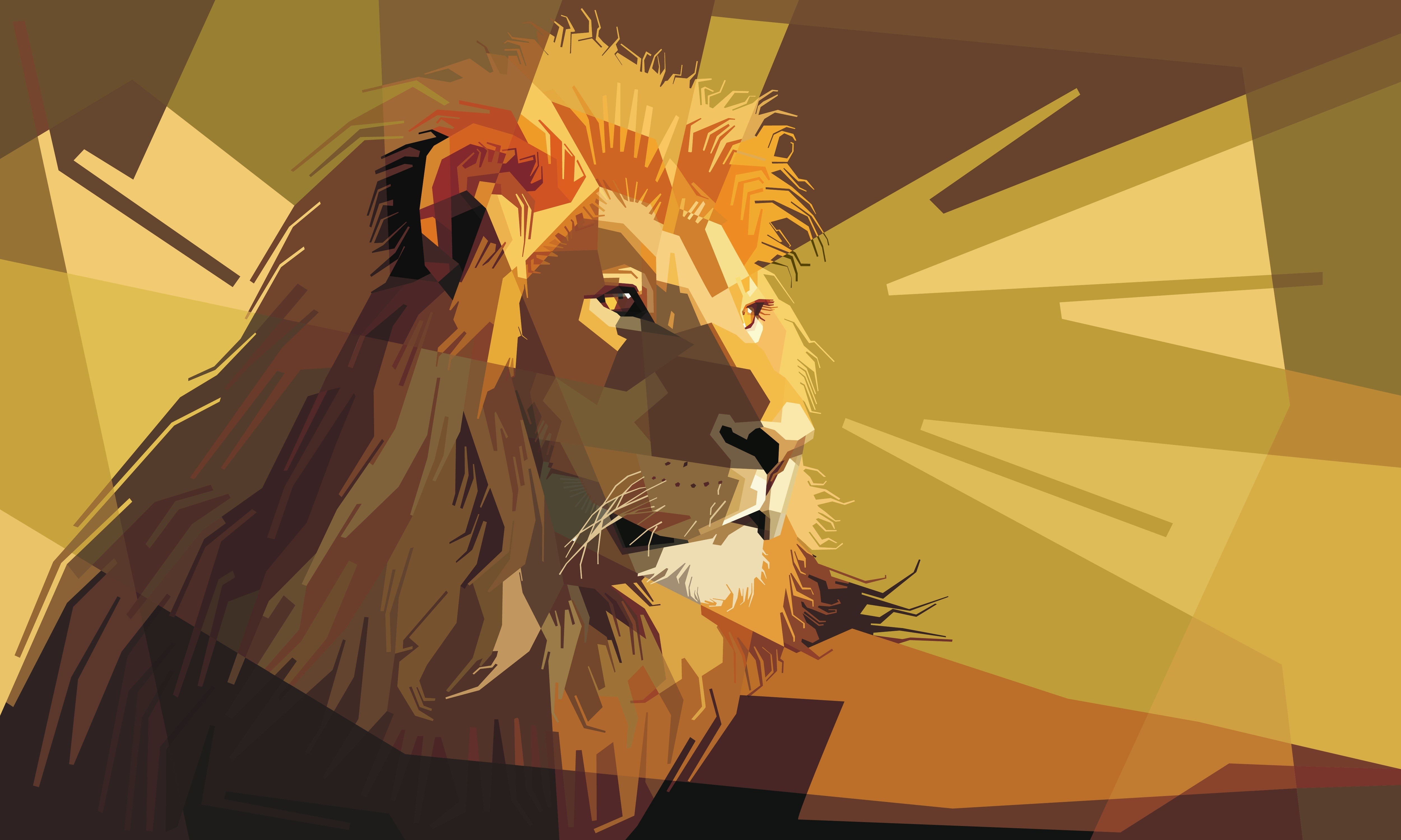 lion, artist, artwork, hd, 4k, 5k, HD Wallpaper