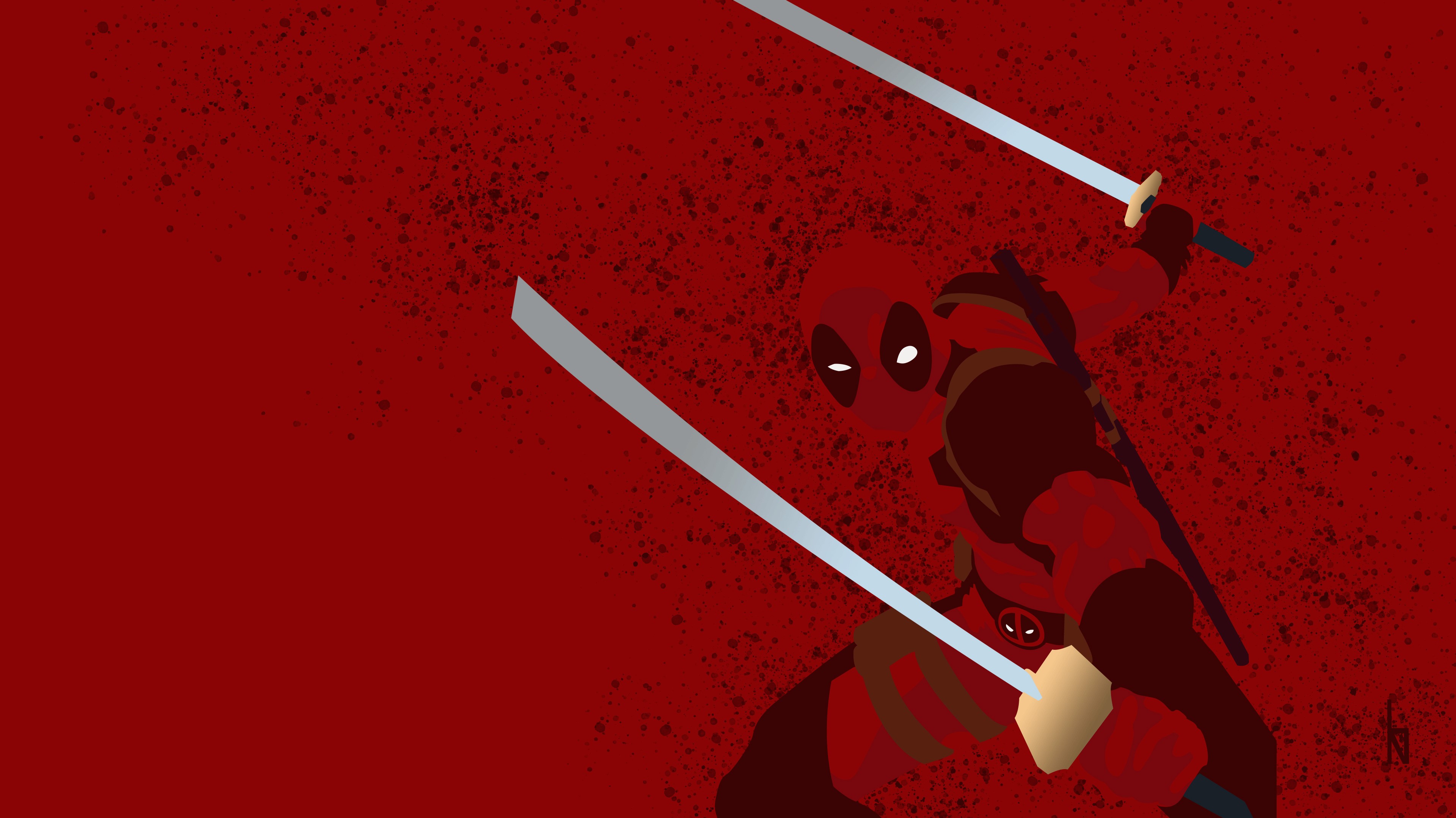 deadpool, minimalism, minimalist, artist, artwork, digital art, hd, 4k, background, superheroes, deviantart, HD Wallpaper