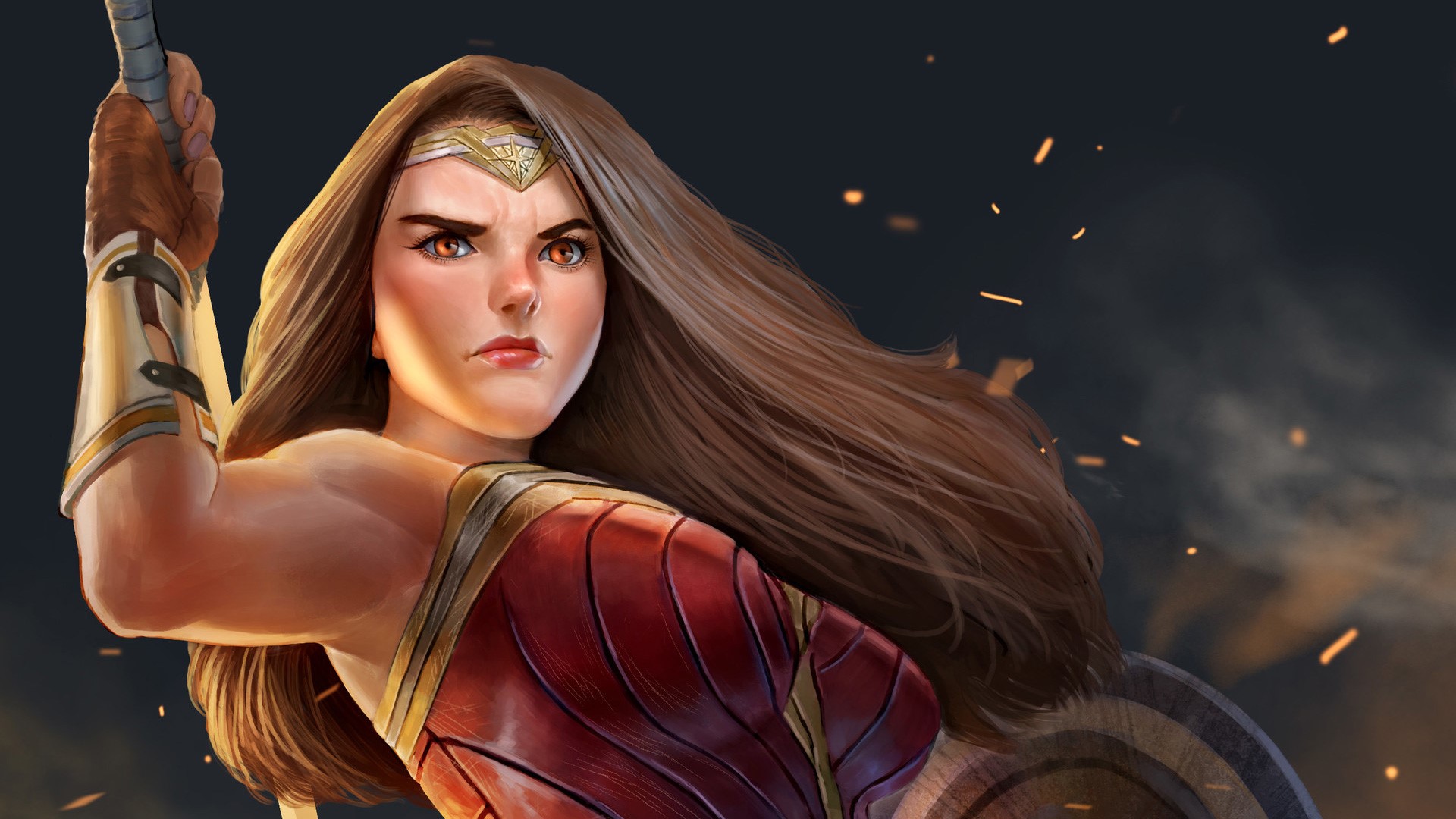 wonder woman, artwork, art, hd, artist, artstation, HD Wallpaper