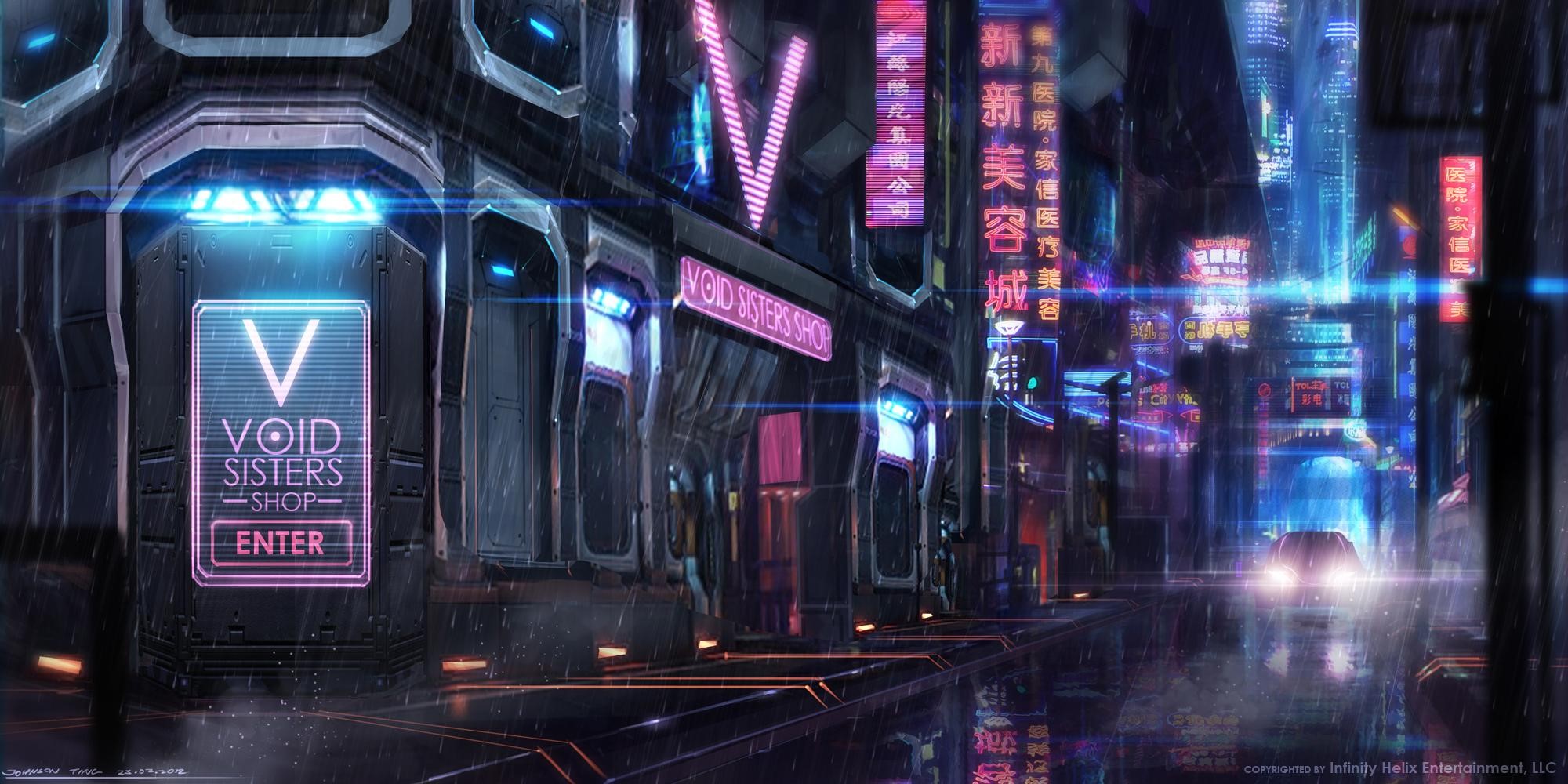 cyberpunk, artist, artwork, digital art, hd, city, HD Wallpaper