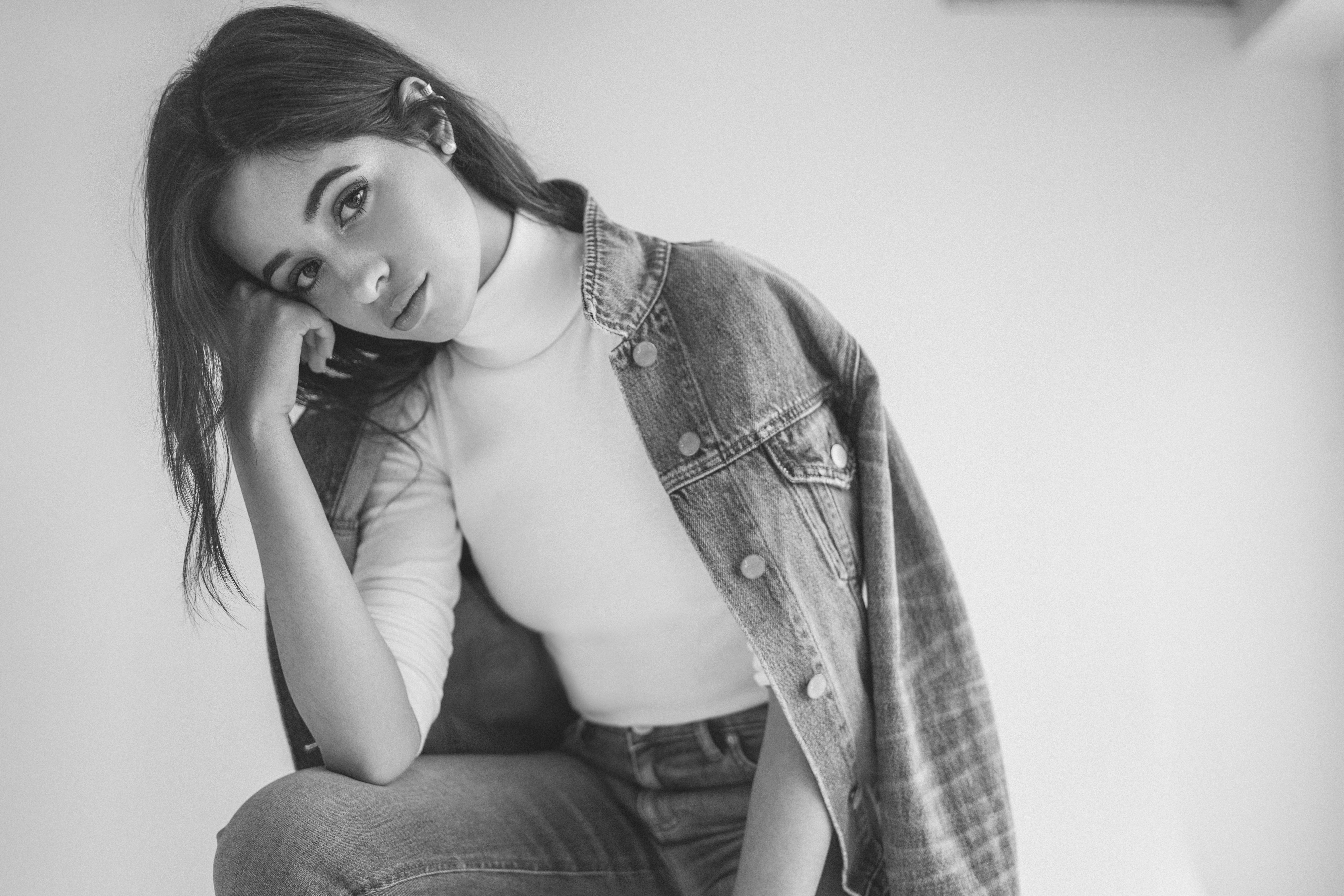 camila cabello, music, celebrities, girls, hd, 4k, 5k, monochrome, black and white, HD Wallpaper