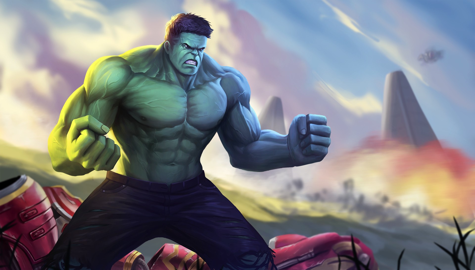 hulk, avengers infinity war, 2018 movies, movies, hd, artwork, artist, digital art, superheroes, artstation, HD Wallpaper