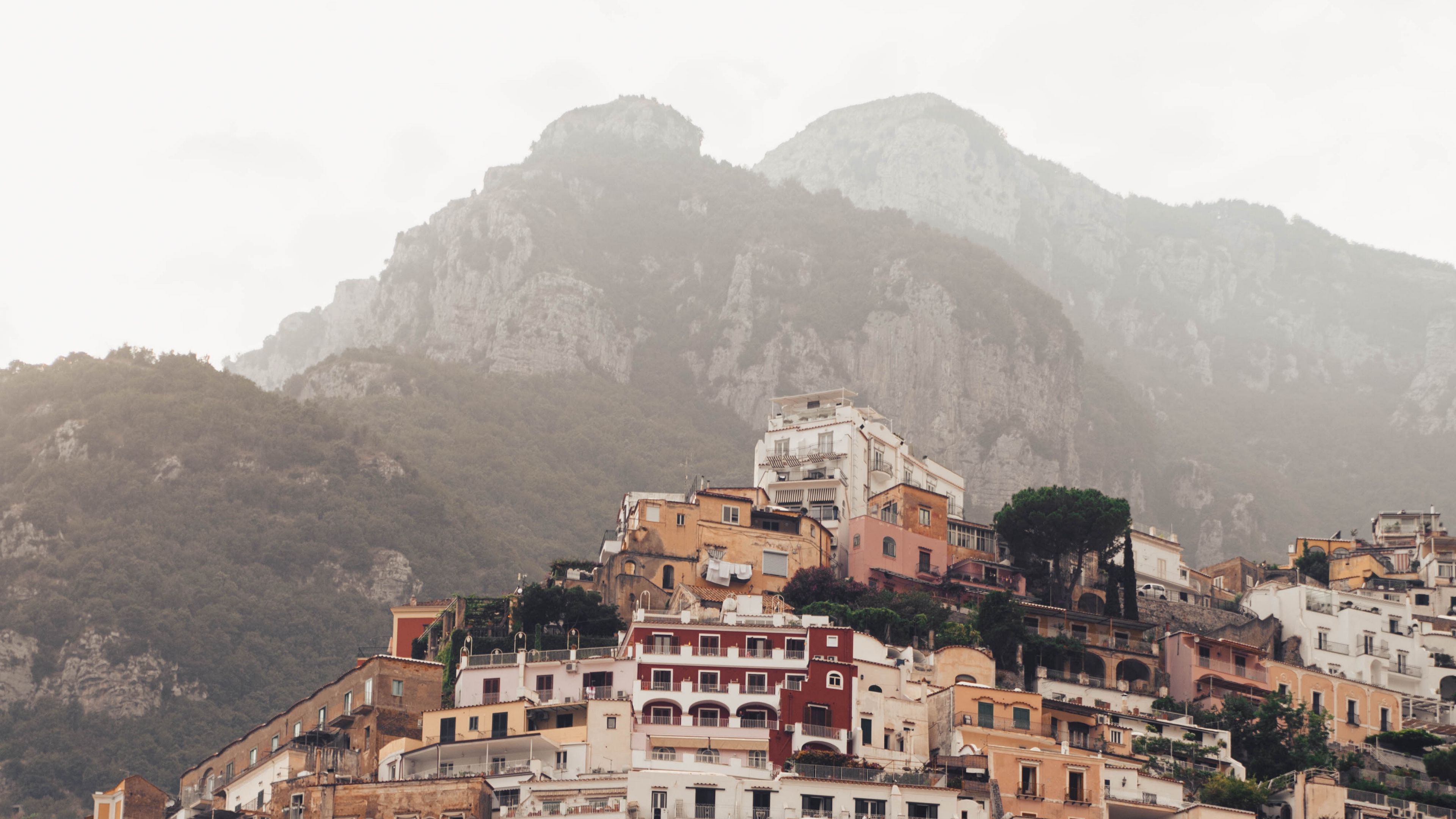 city, mountains, buildings, architecture, 4k, HD Wallpaper
