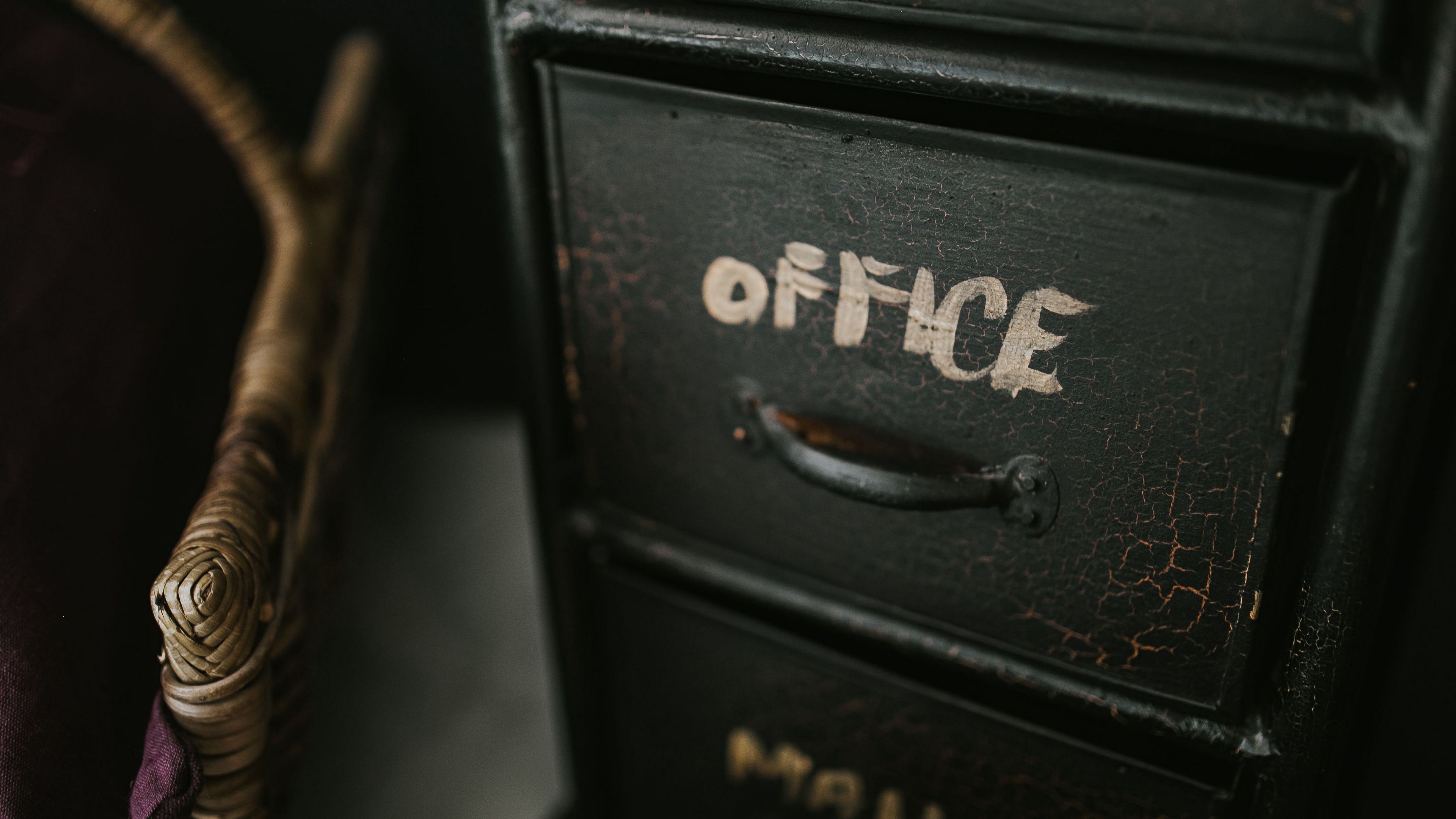 cupboard, wooden, black, handle, inscription, 4k, HD Wallpaper