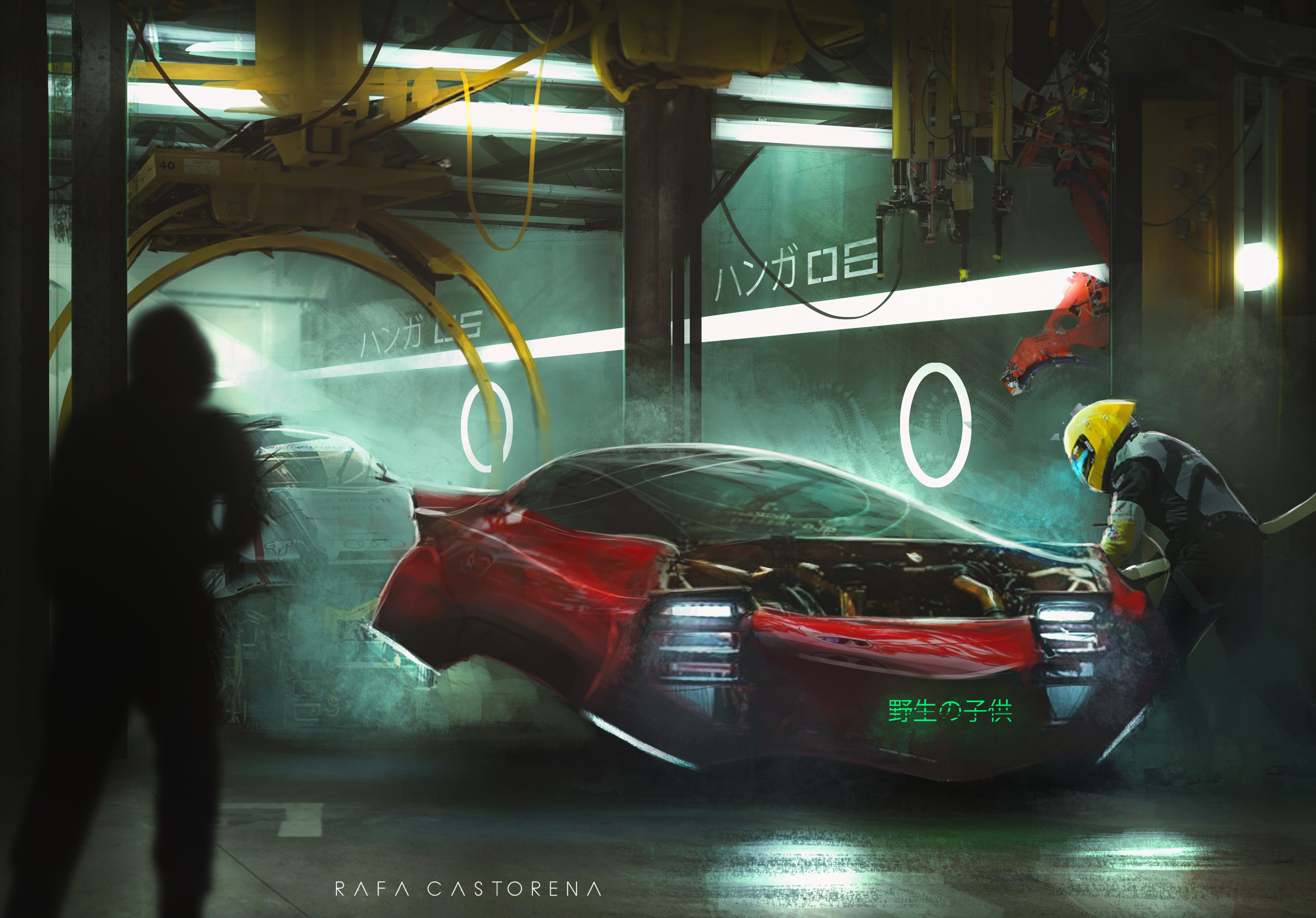 artist, artwork, digital art, hd, 4k, deviantart, scifi, garage, HD Wallpaper
