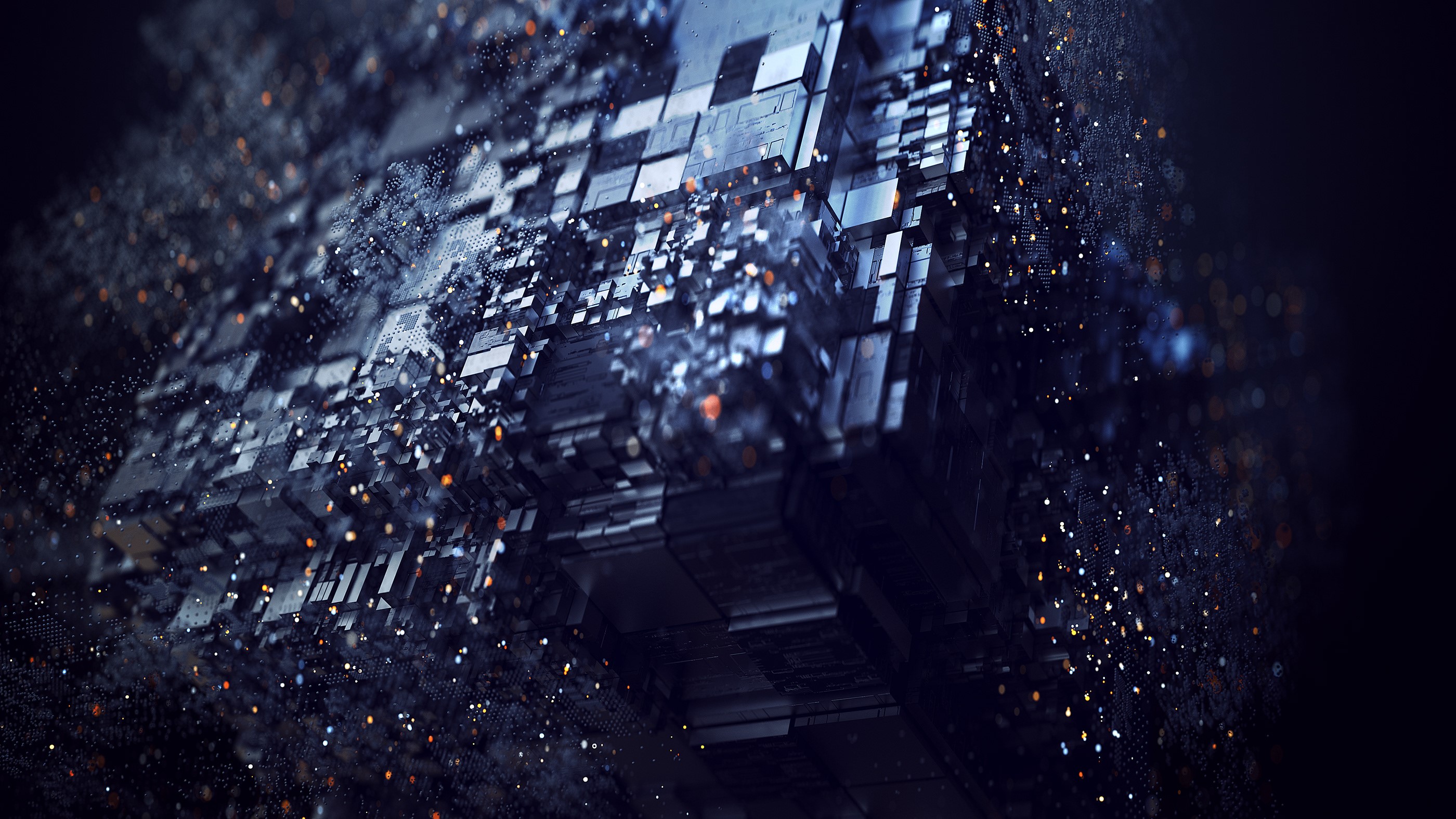 3d, abstract, digital art, shapes, hd, HD Wallpaper