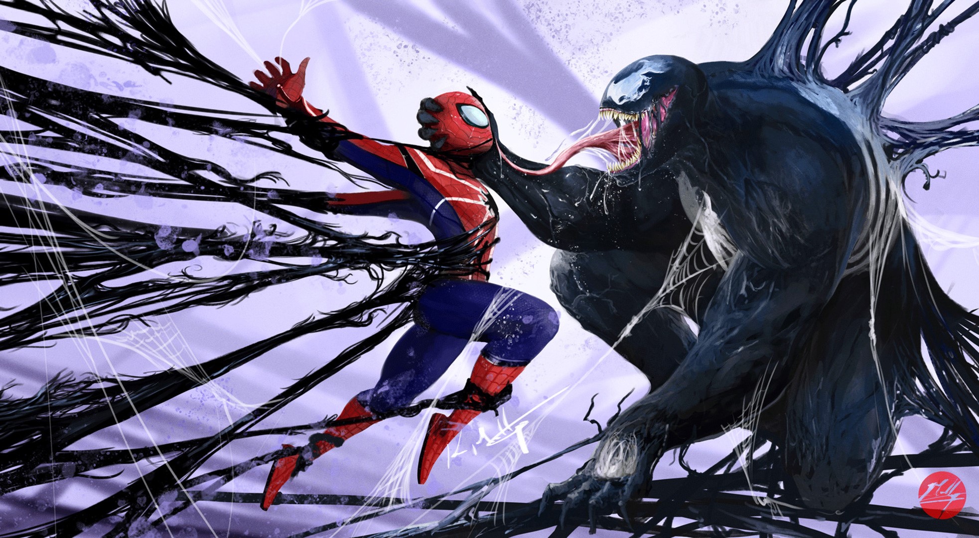 spiderman, venom, hd, artist, artwork, artstation, HD Wallpaper