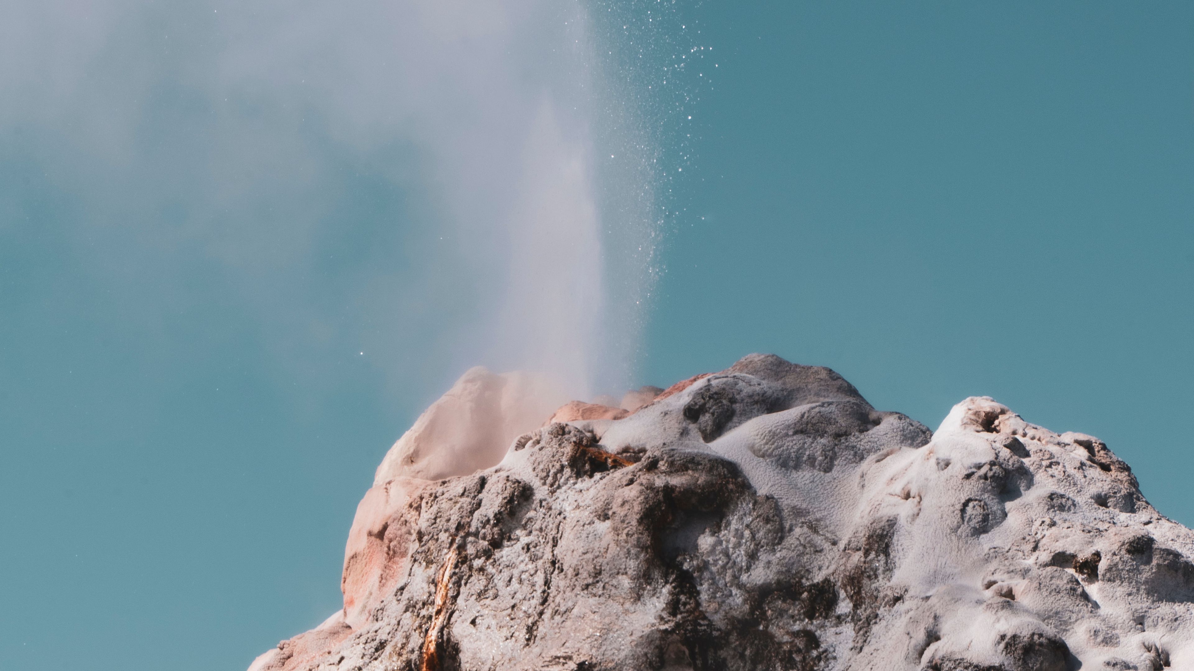 geyser, mountain, peak, spray, water, 4k, HD Wallpaper