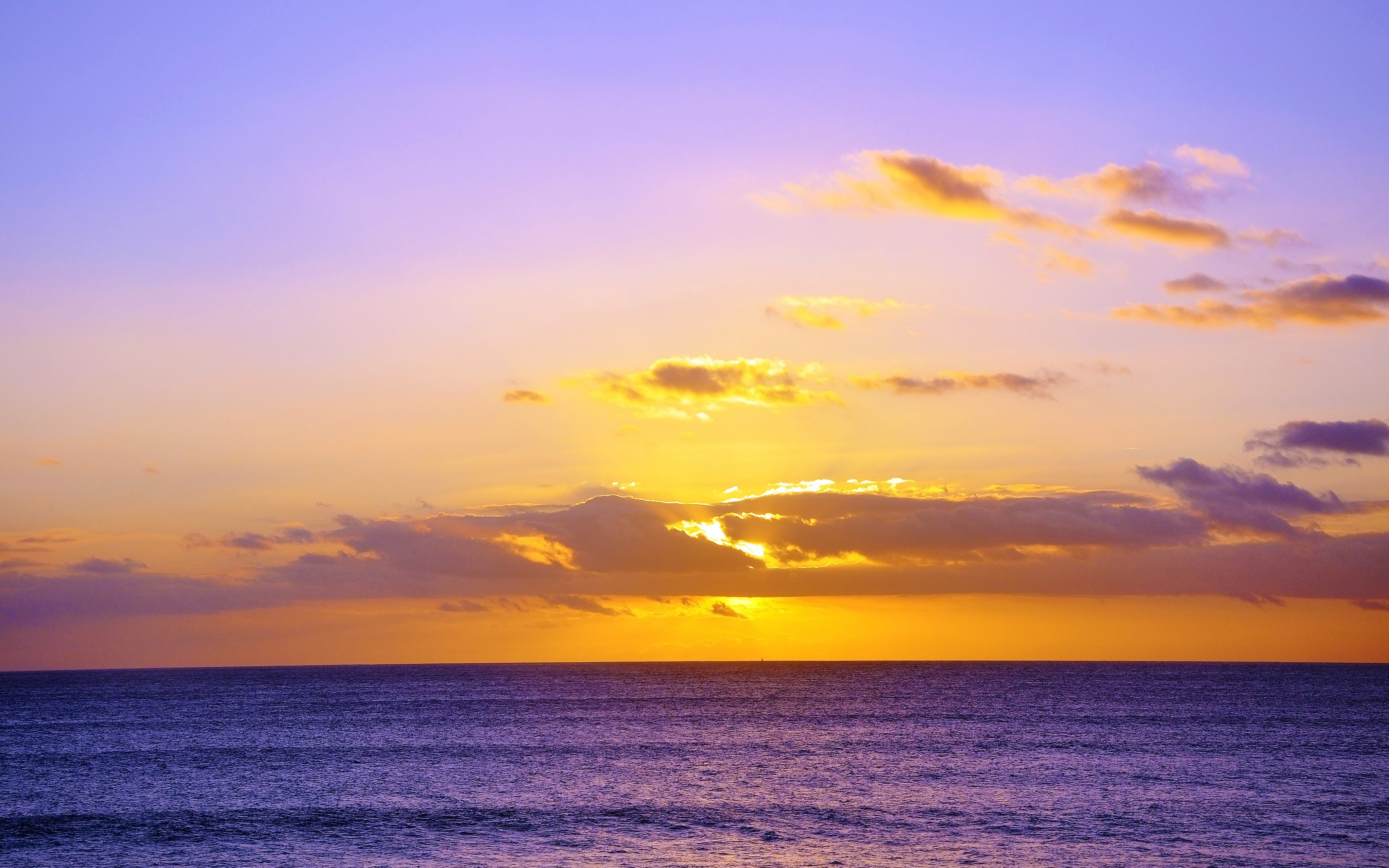 ocean, sunset, nature, hd, clouds, 4k, HD Wallpaper