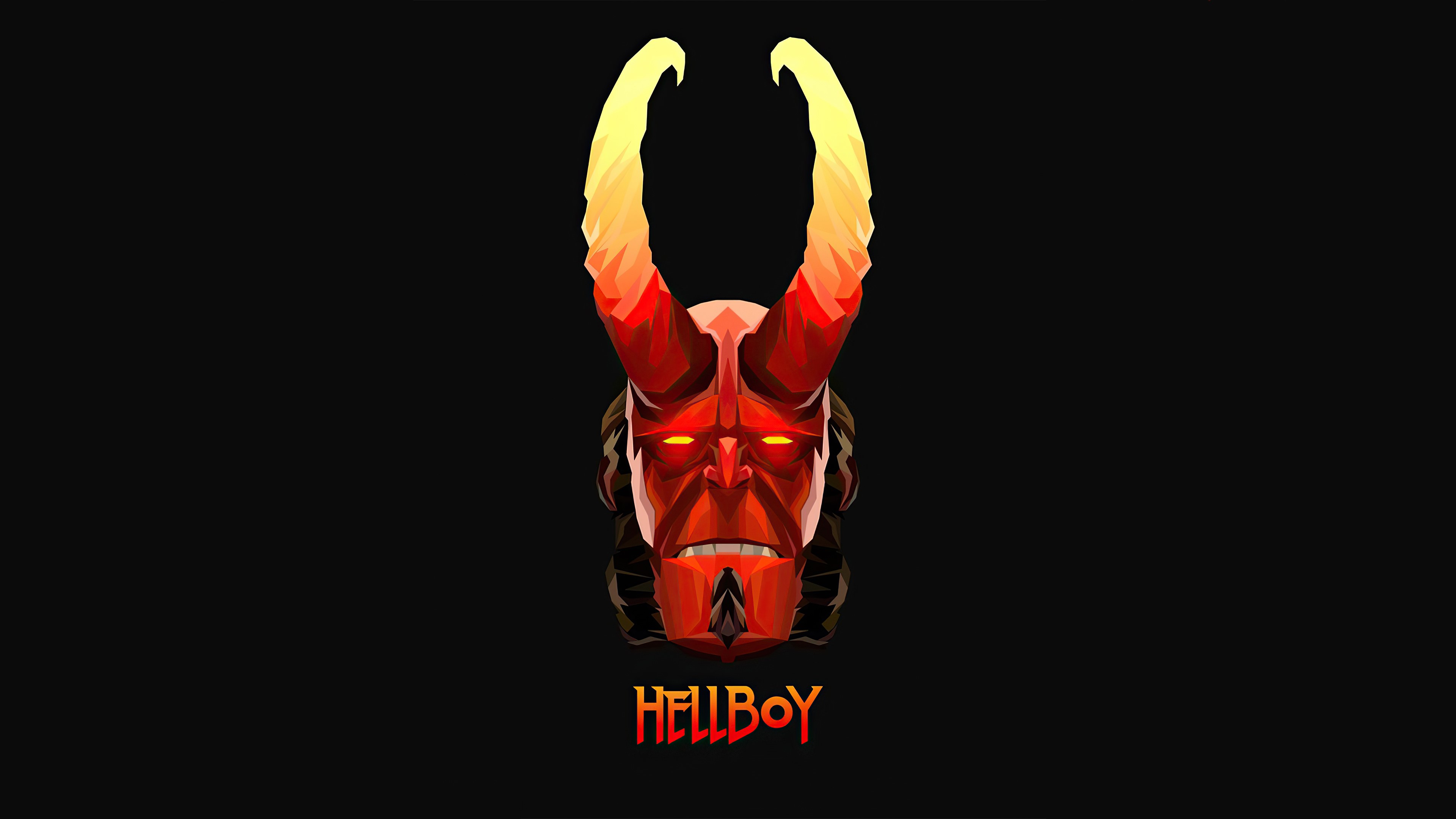 hellboy, minimalism, superheroes, artwork, artist, hd, 4k, HD Wallpaper