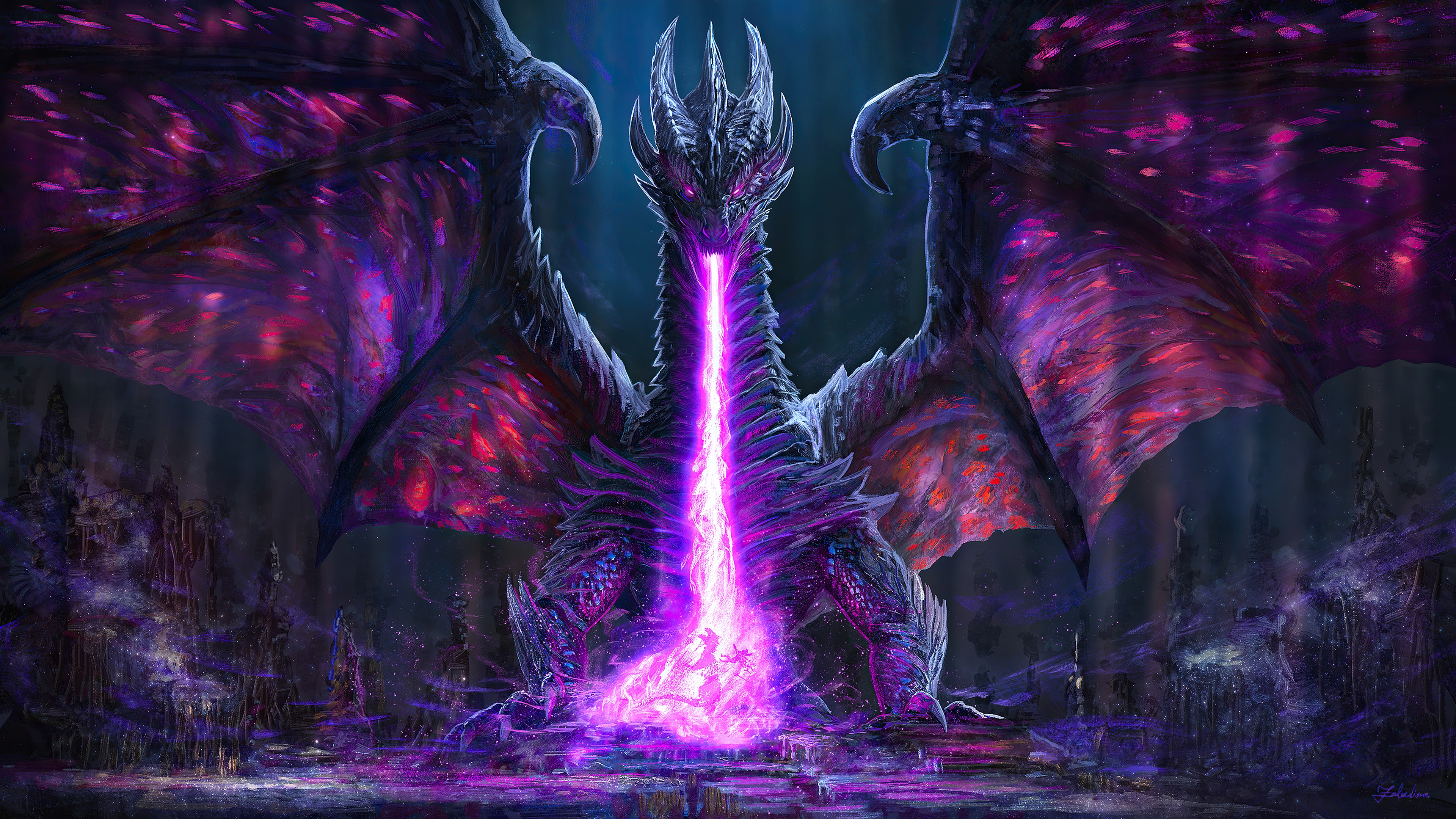 dragon, artist, artwork, digital art, hd, 4k, deviantart, HD Wallpaper