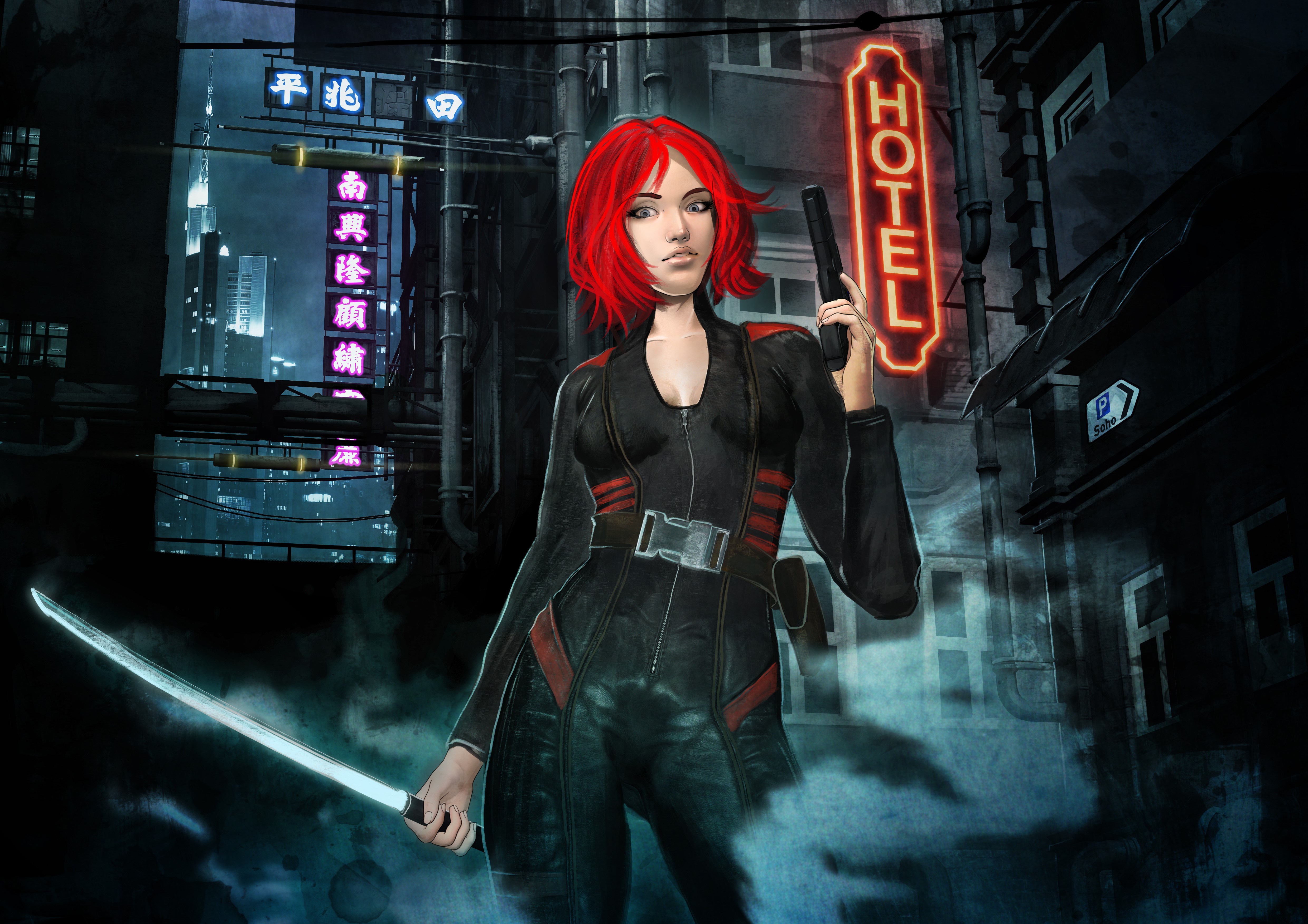 artist, artwork, digital art, cyberpunk, hd, 4k, HD Wallpaper