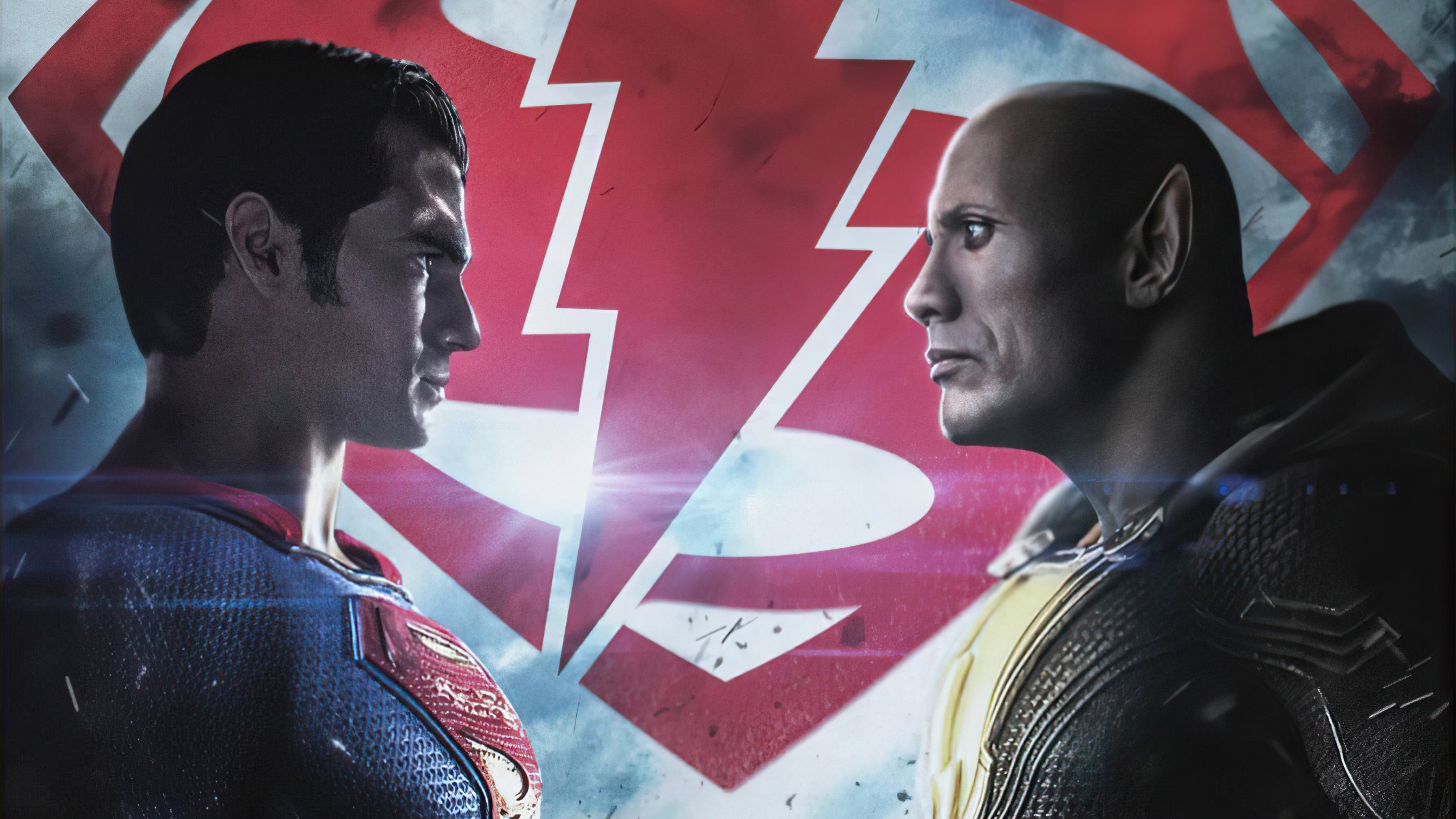 superman, black adam, superheroes, artwork, artist, hd, 4k, HD Wallpaper