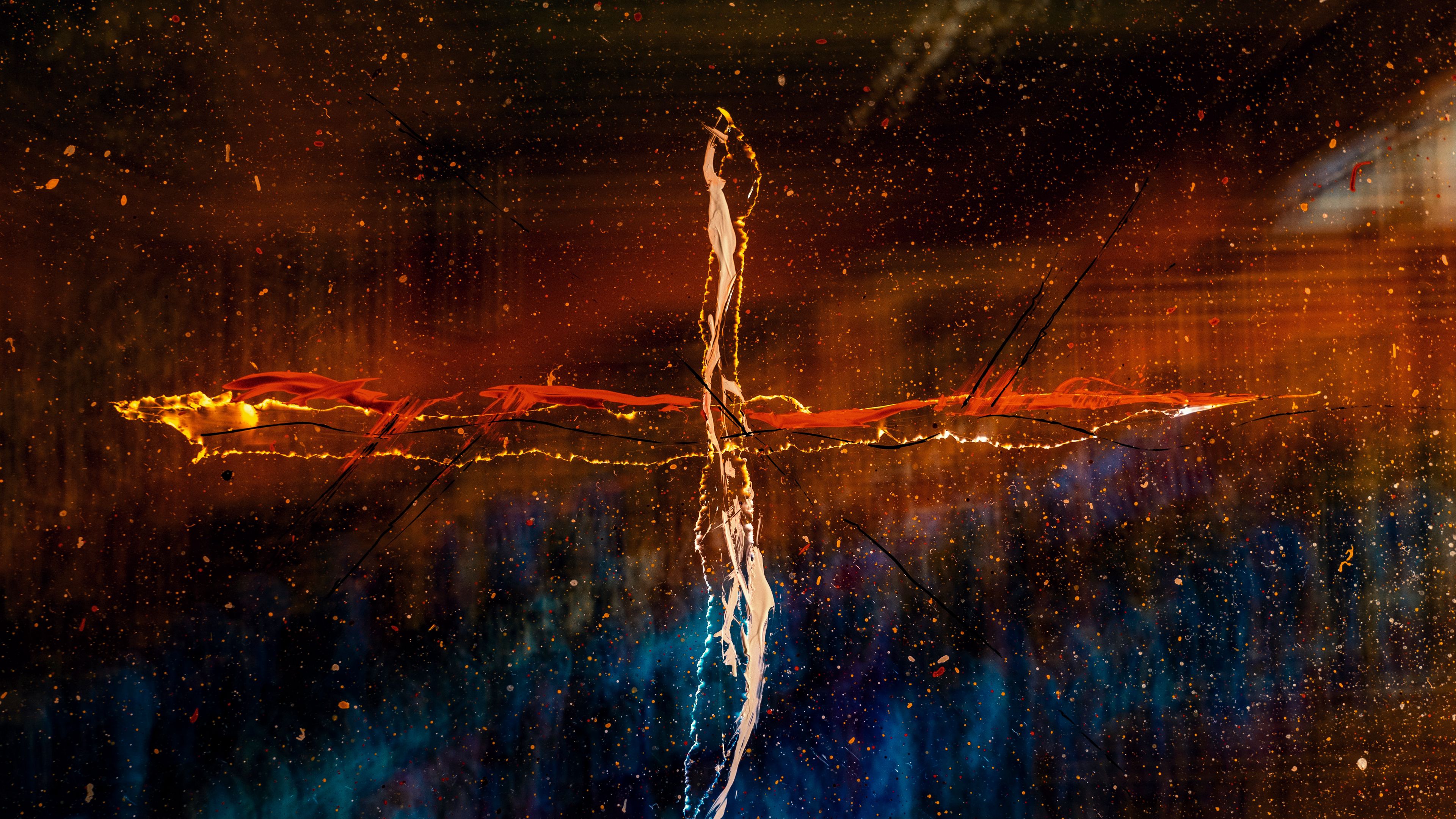 paint, stains, blur, lines, 4k, HD Wallpaper