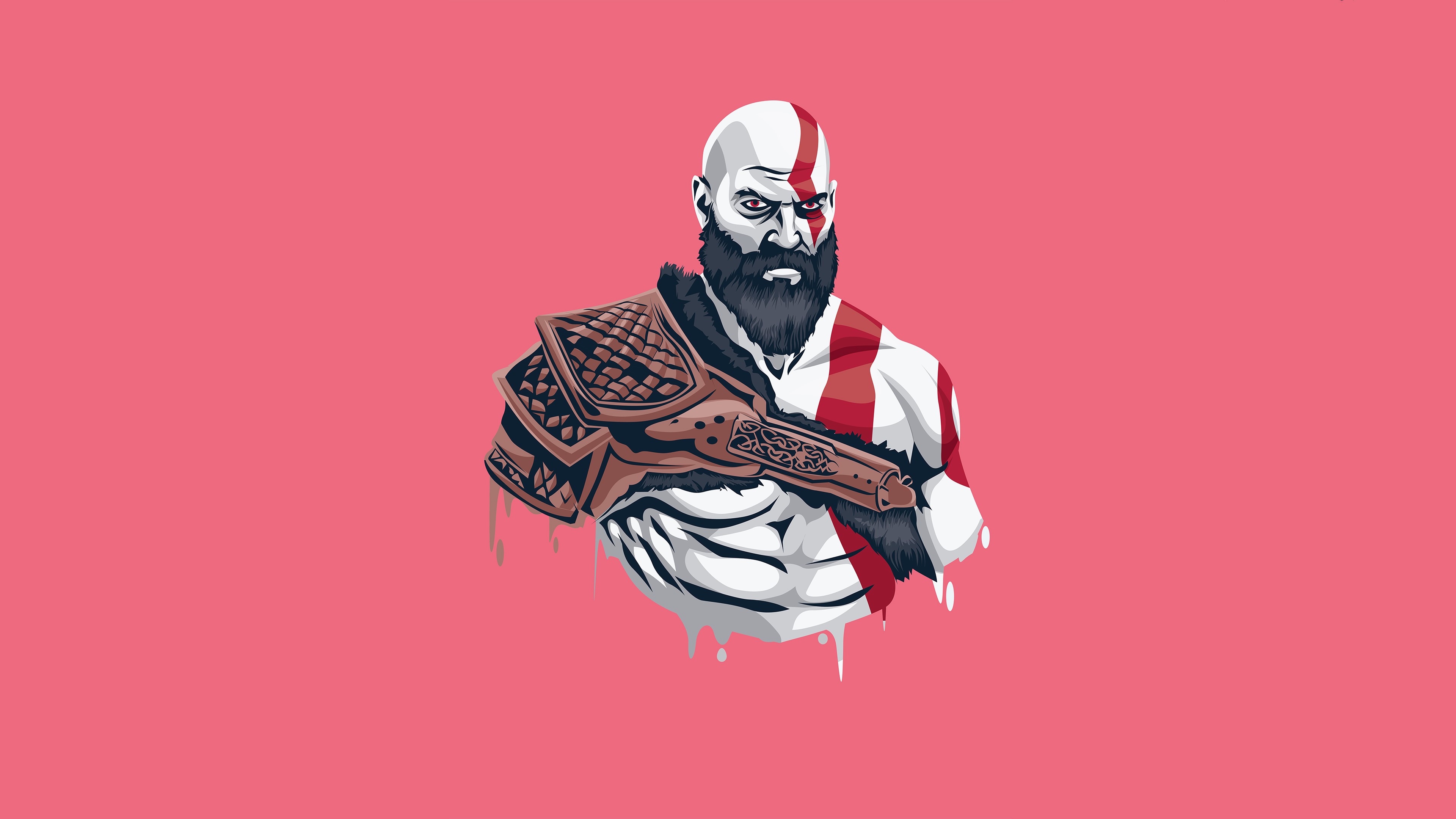 kratos, games, god of war, artwork, minimalism, hd, 4k, HD Wallpaper