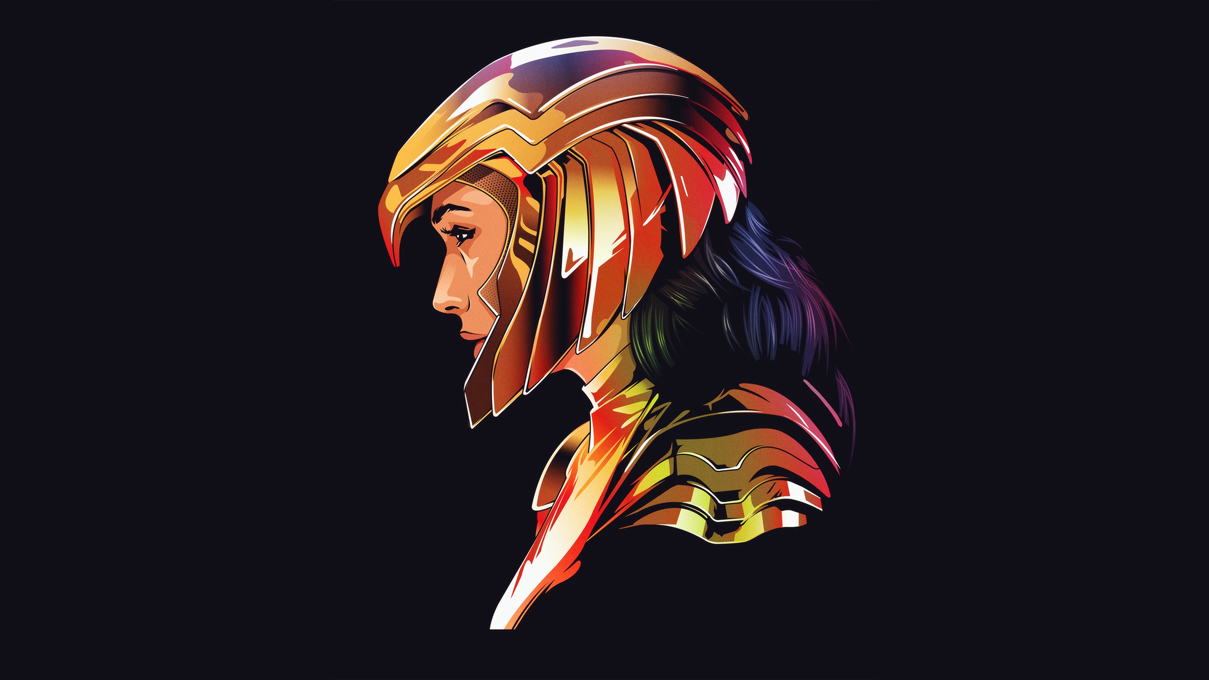 wonder woman, superheroes, artwork, minimalism, hd, 4k, HD Wallpaper