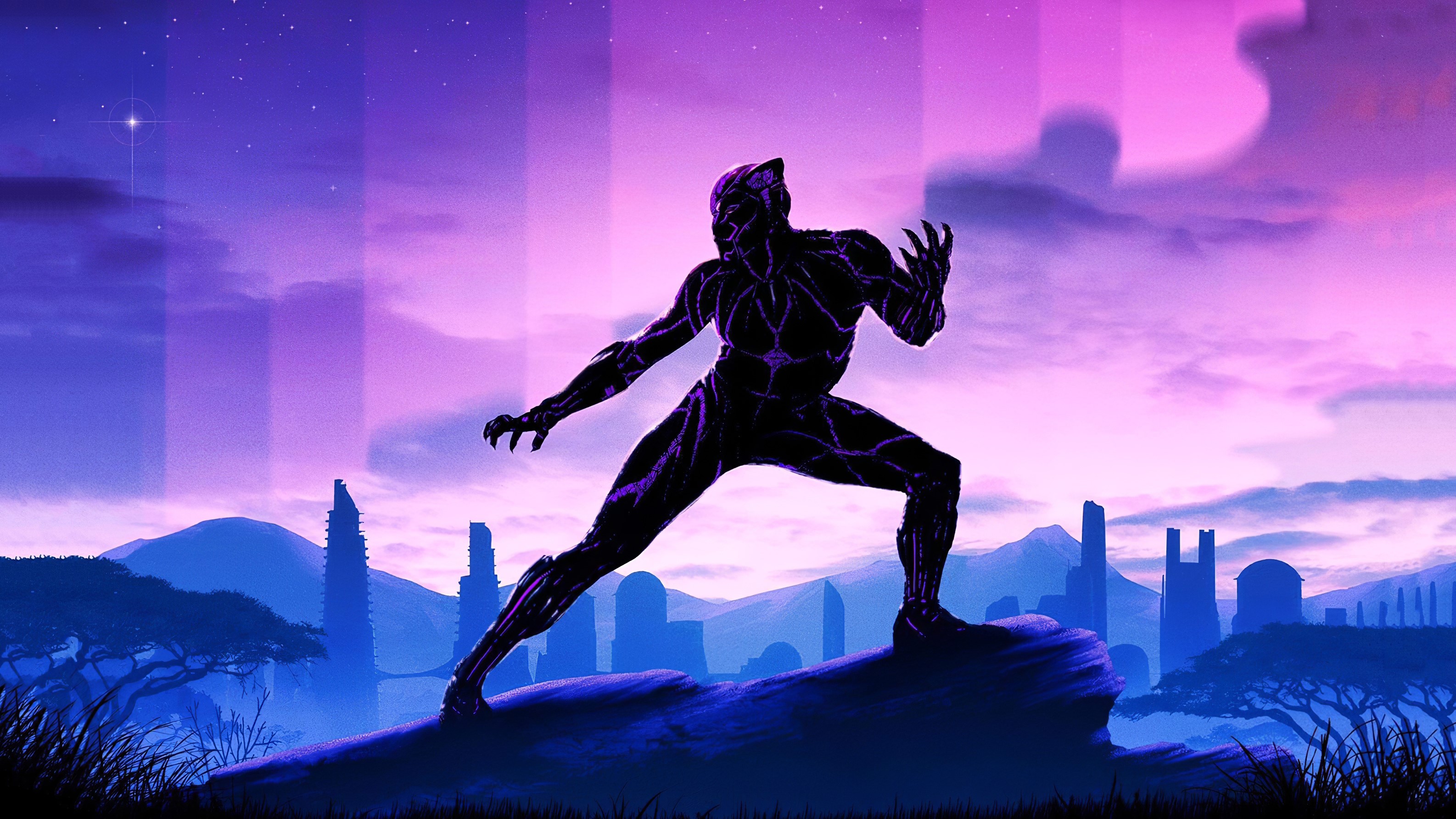 black panther, superheroes, digital art, hd, HD Wallpaper