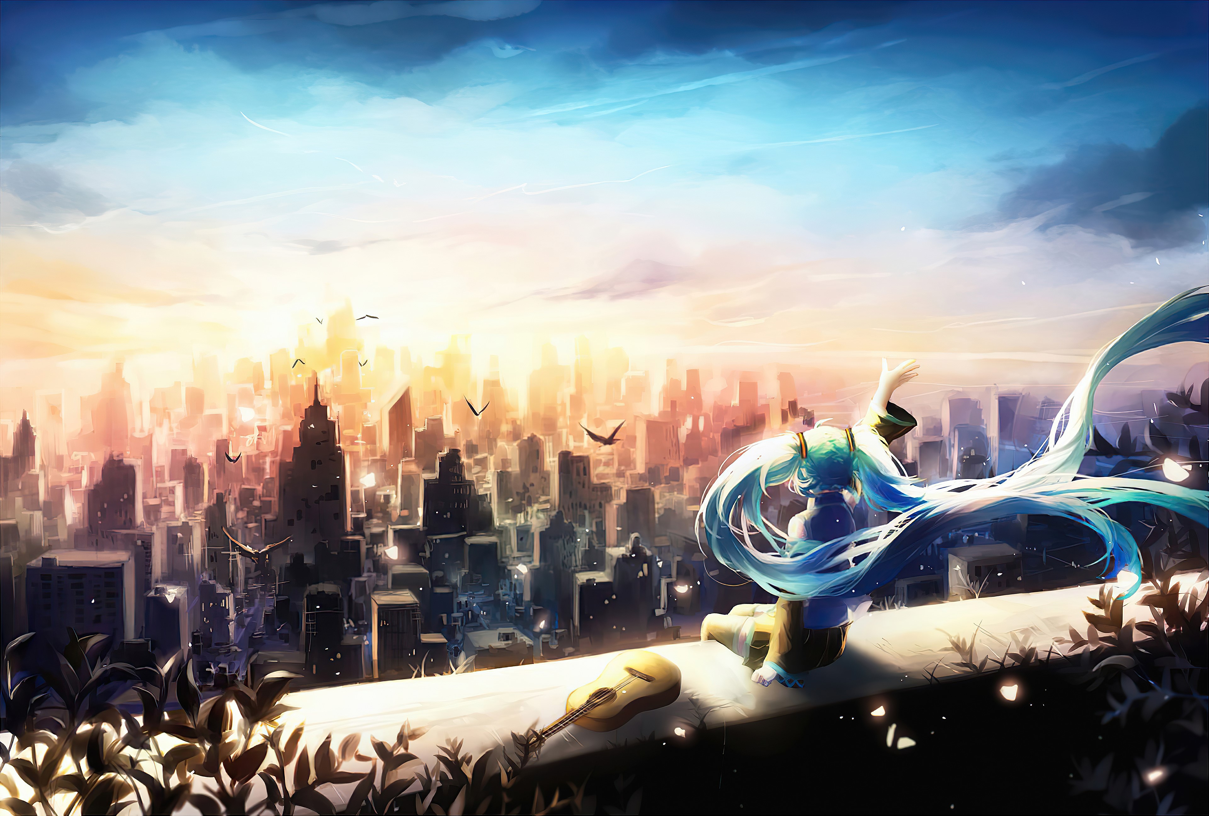 hatsune miku, vocaloid, anime, anime girl, hd, artist, artwork, digital art, 4k, HD Wallpaper