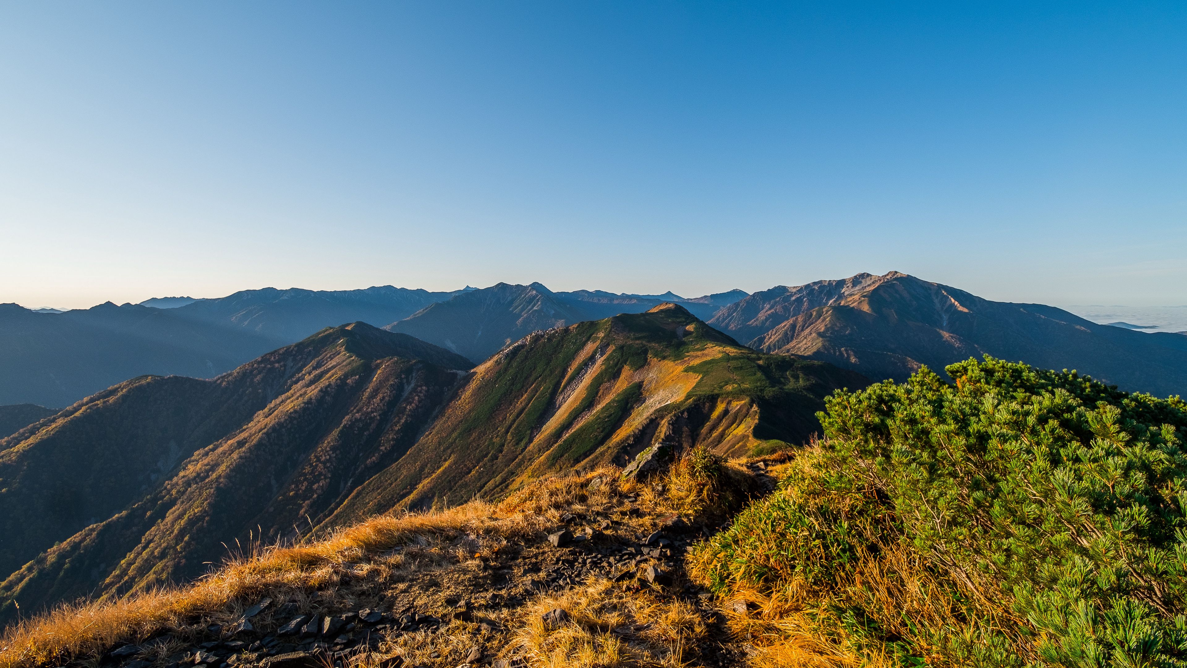 mountains, rocks, relief, bushes, 4k, HD Wallpaper