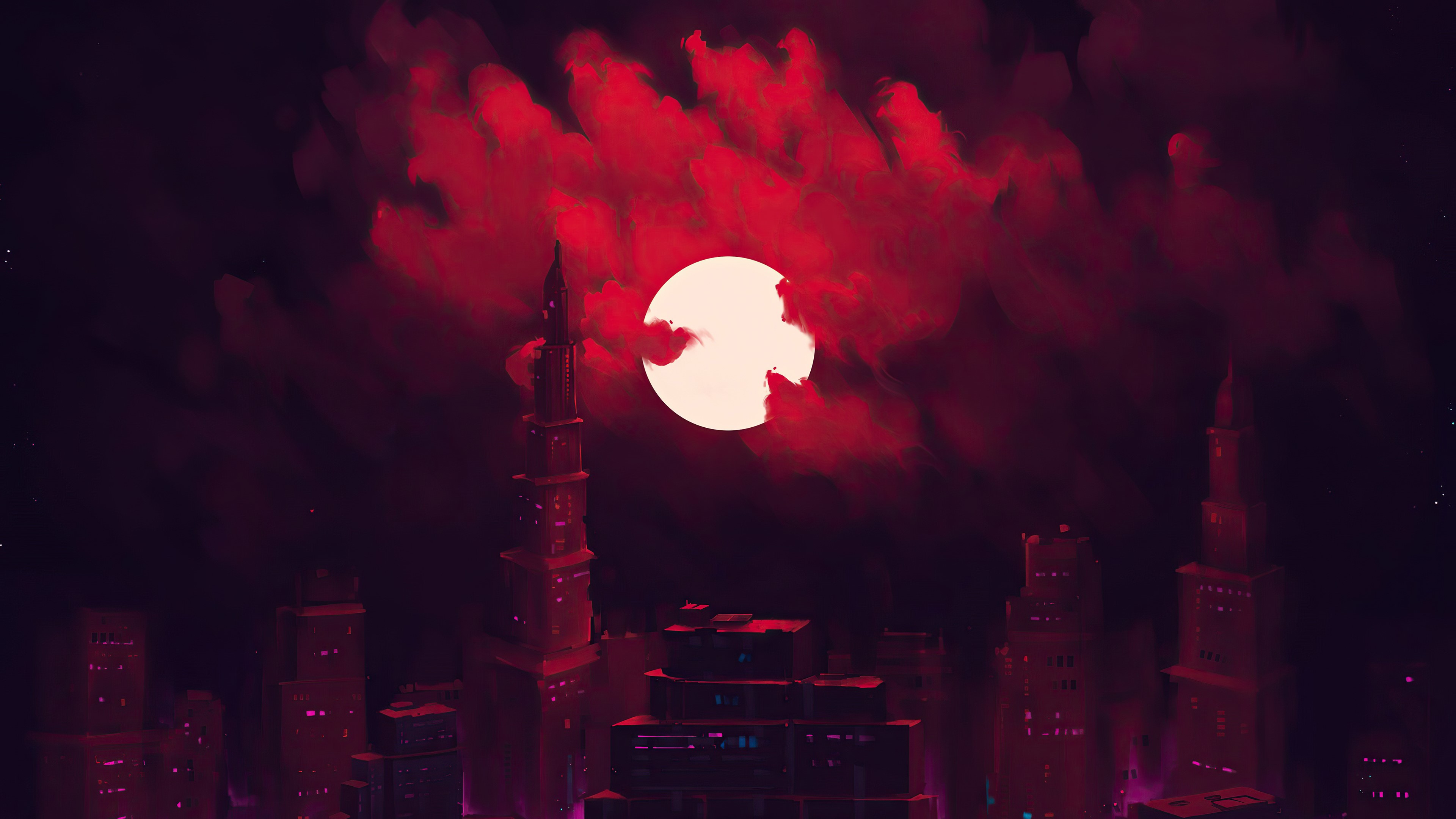 artist, artwork, digital art, hd, 4k, moon, deviantart, HD Wallpaper