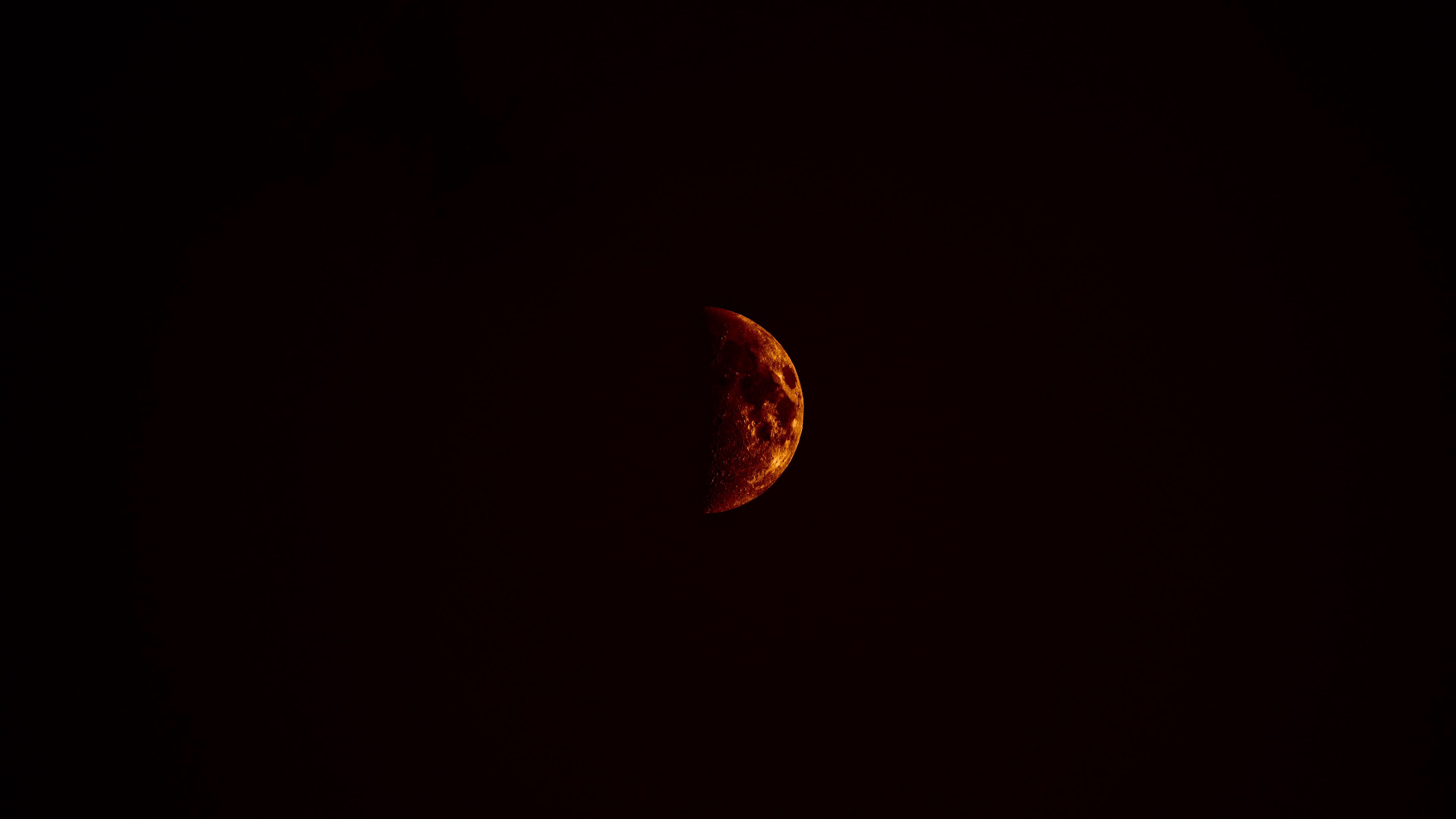 moon, shadow, dark, night, darkness, 4k, HD Wallpaper