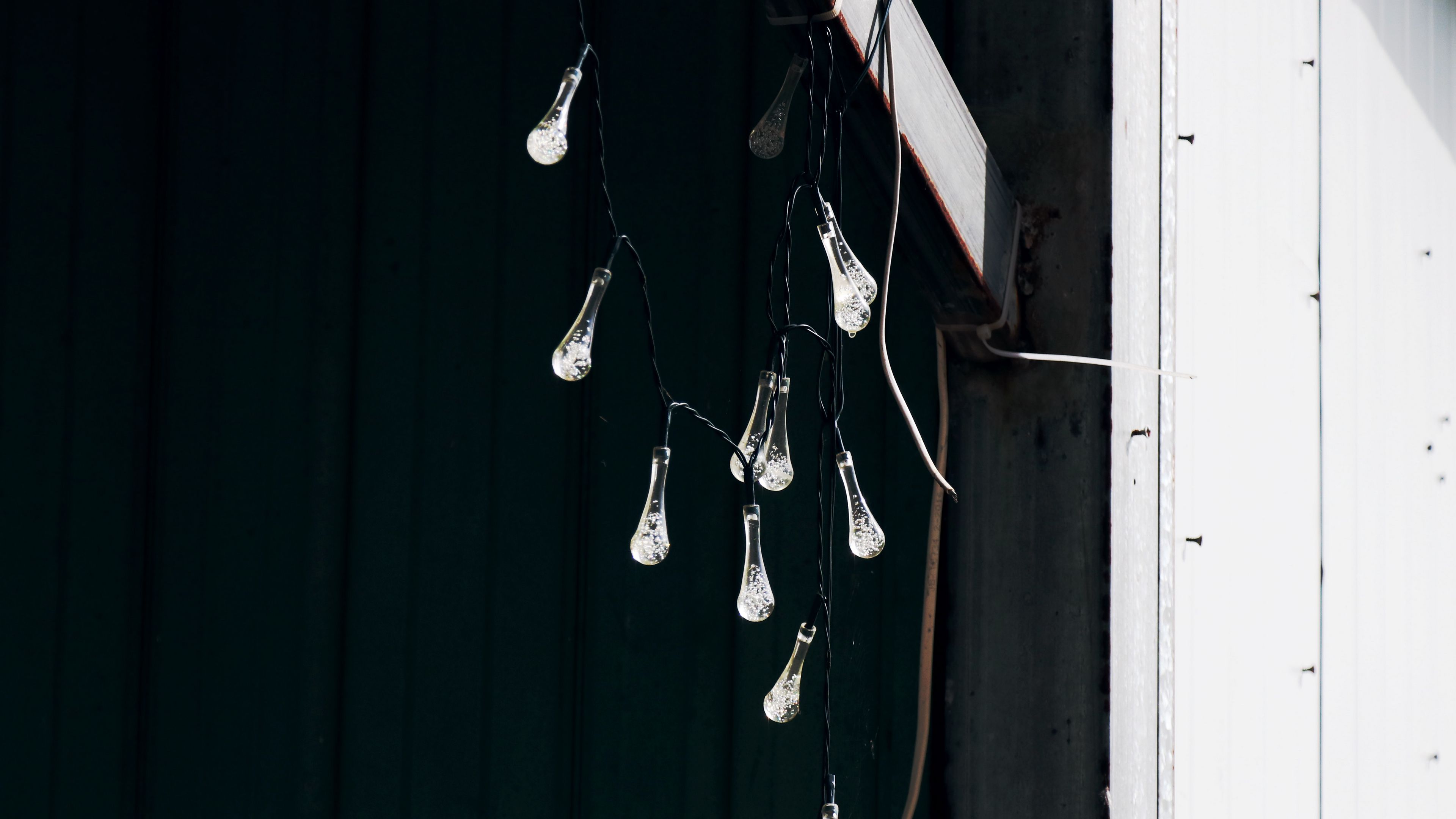 garland, bulbs, wire, decoration, 4k, HD Wallpaper
