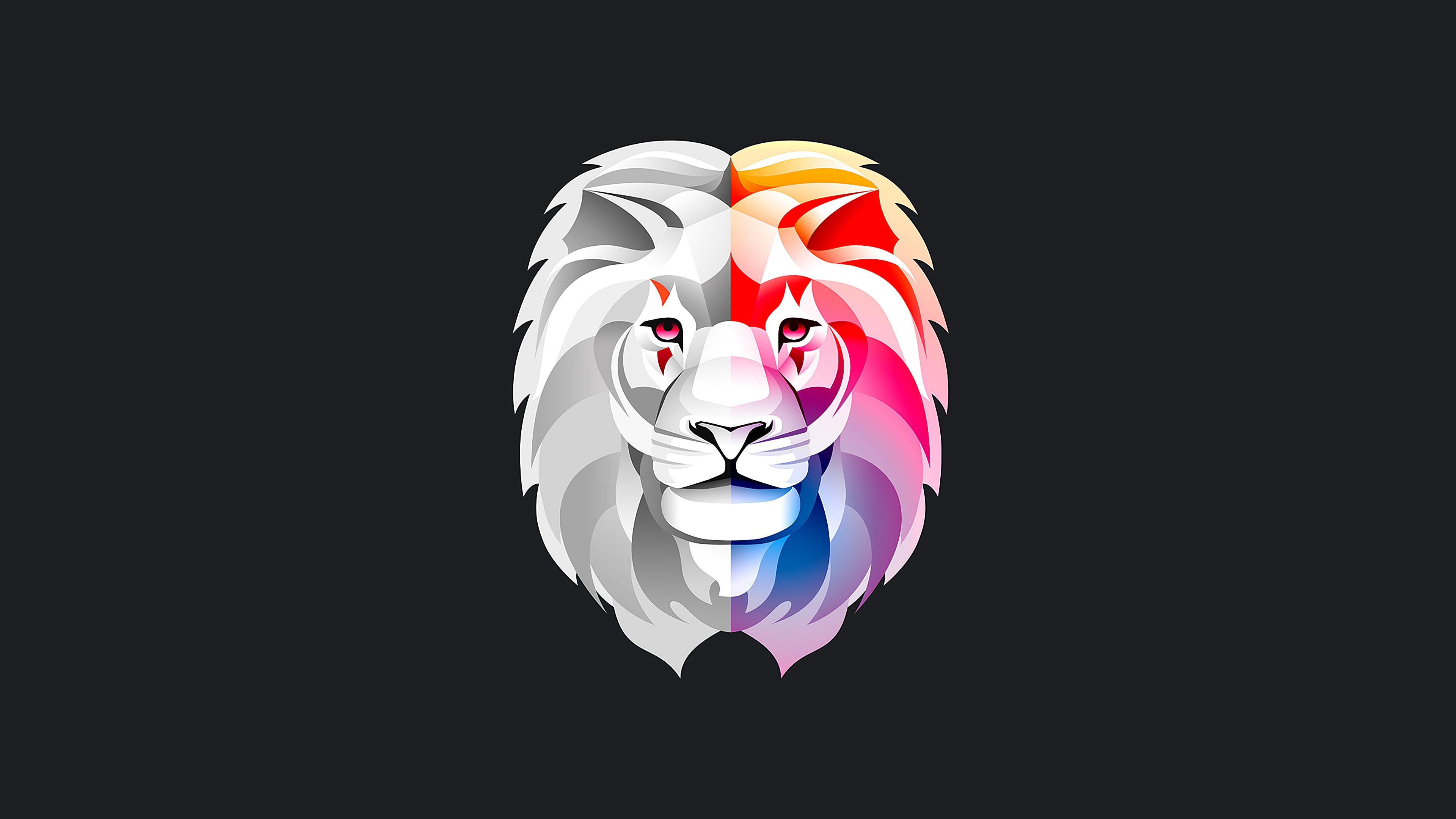 lion, minimalism, minimalist, artist, artwork, digital art, hd, 4k, deviantart, HD Wallpaper