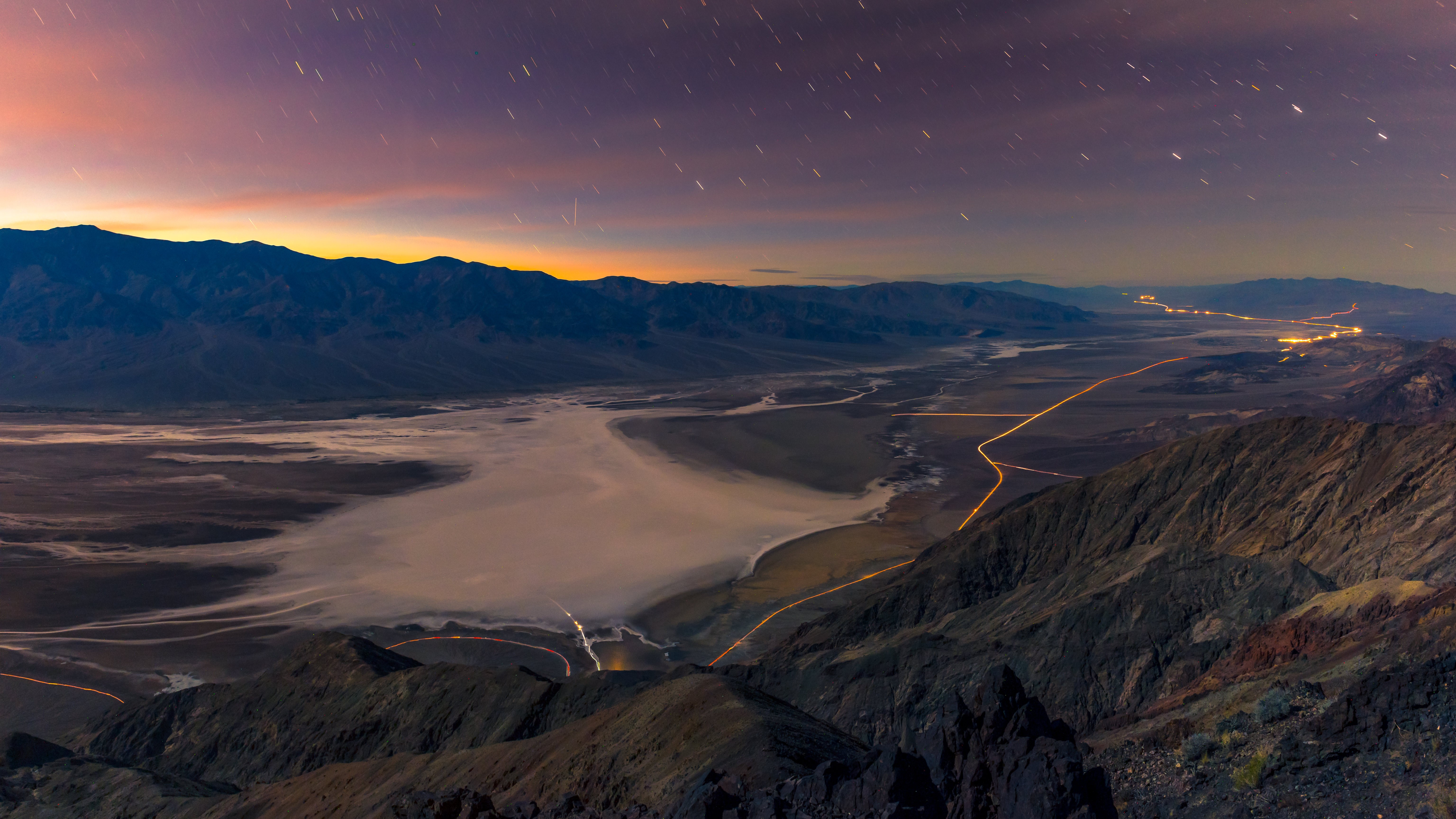 mountains, stars, lake, nature, hd, 4k, 5k, HD Wallpaper