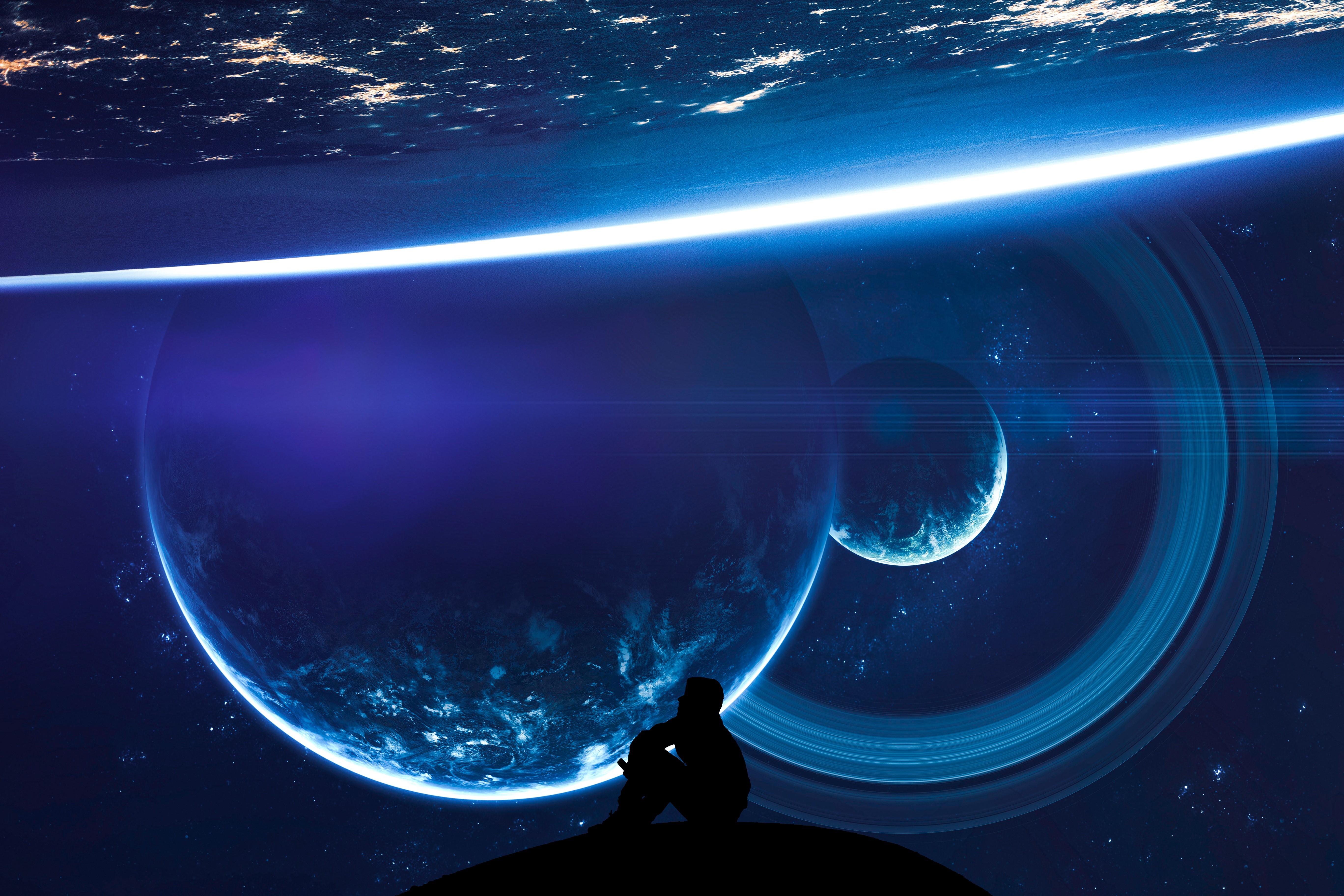 galaxy, alone, artist, artwork, digital art, hd, 4k, space, 5k, HD Wallpaper